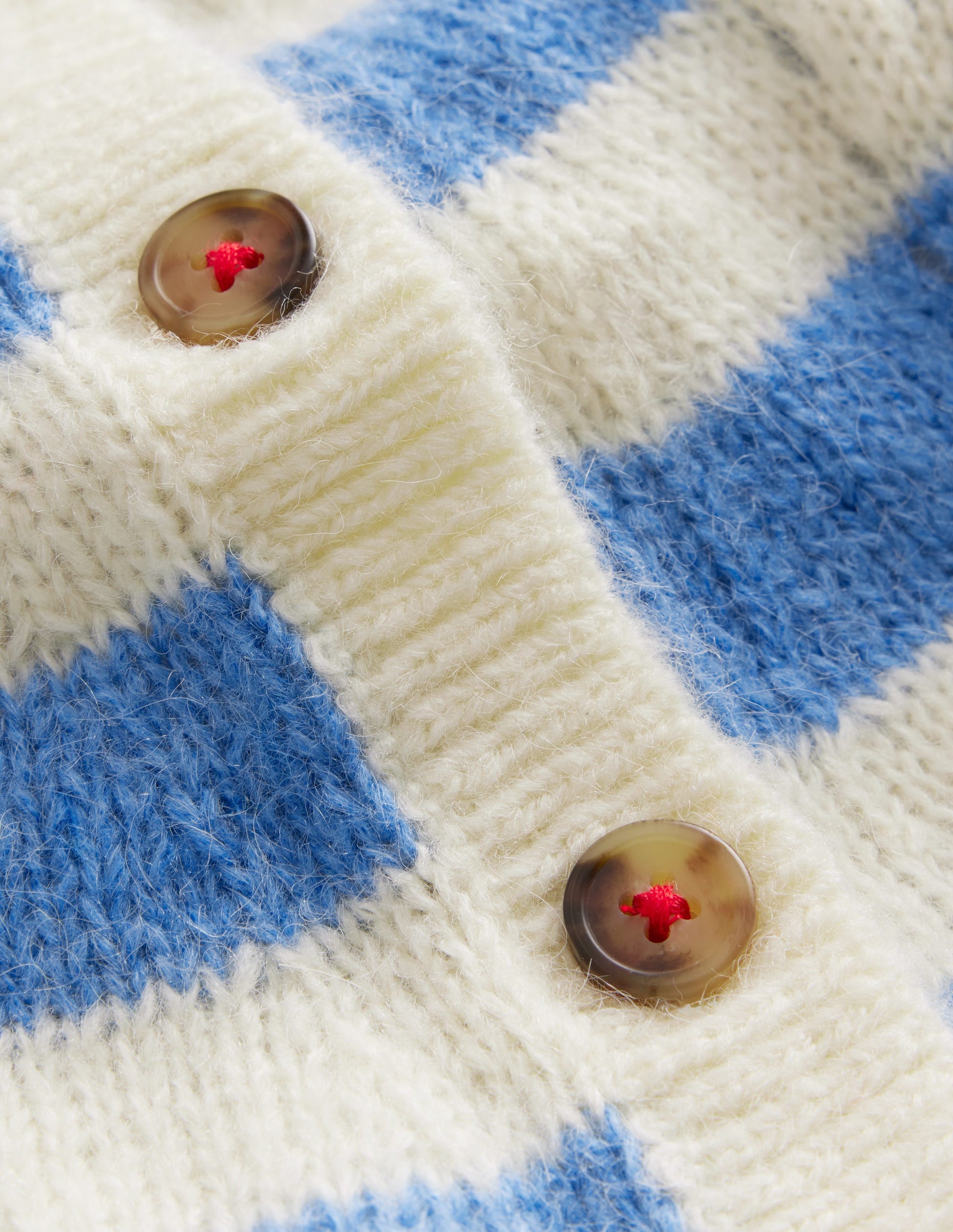 Blouson Wave Cardigan-Blue, Ivory Stripe-3