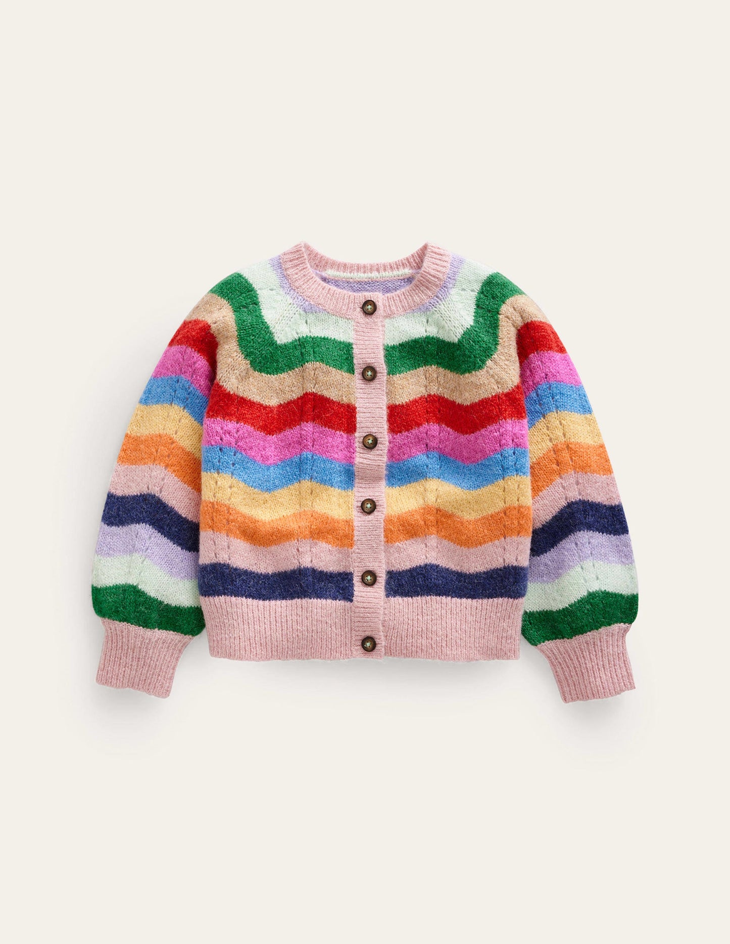 Blouson Wave Cardigan-Multi Rainbow