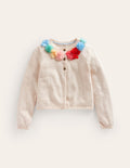 Occasion Tulle Flower Cardigan-Ivory