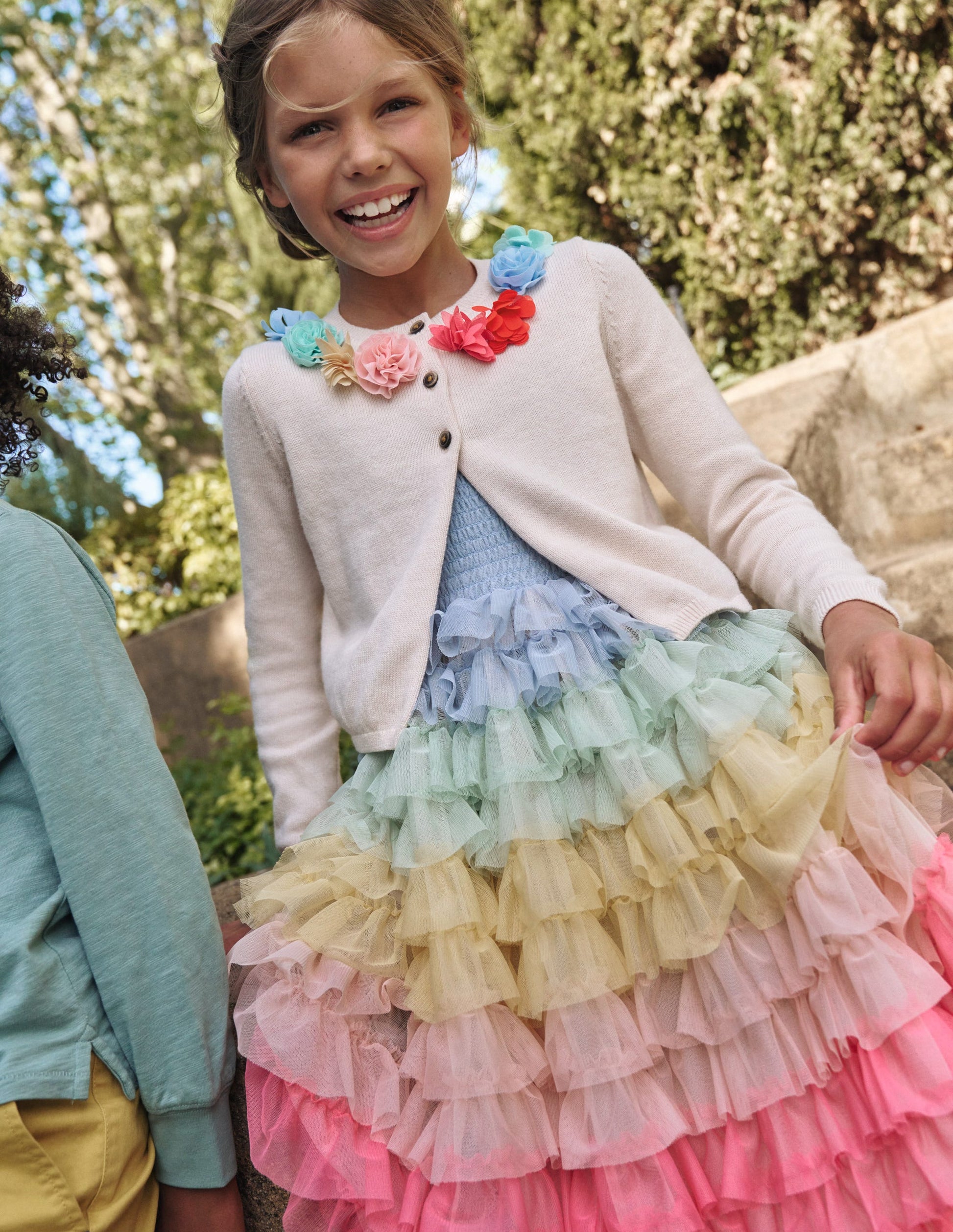 Occasion Tulle Flower Cardigan-Ivory-4