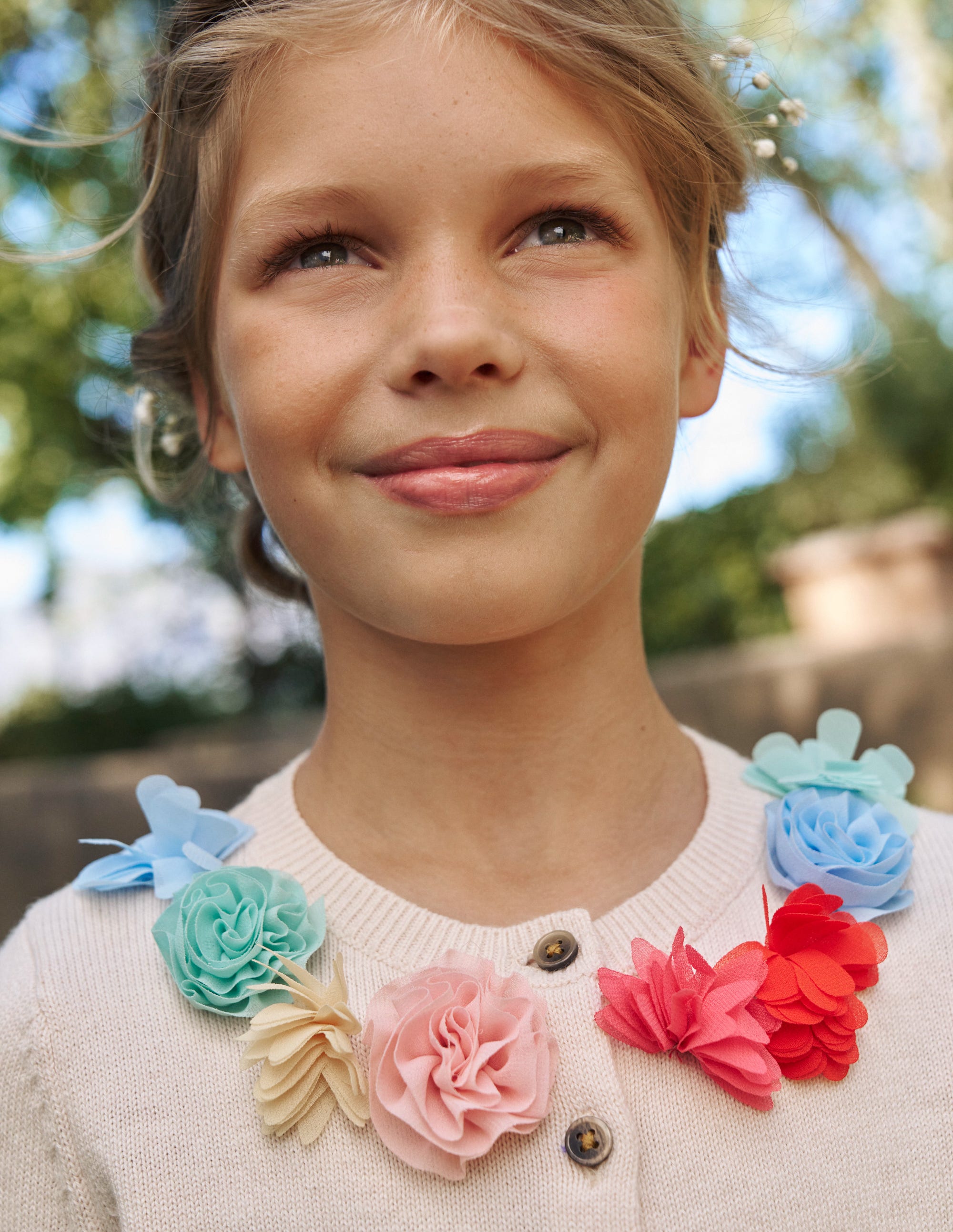 Occasion Tulle Flower Cardigan-Ivory - Image 5