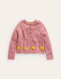 Embroidered Cardigan-Almond Pink Chicks