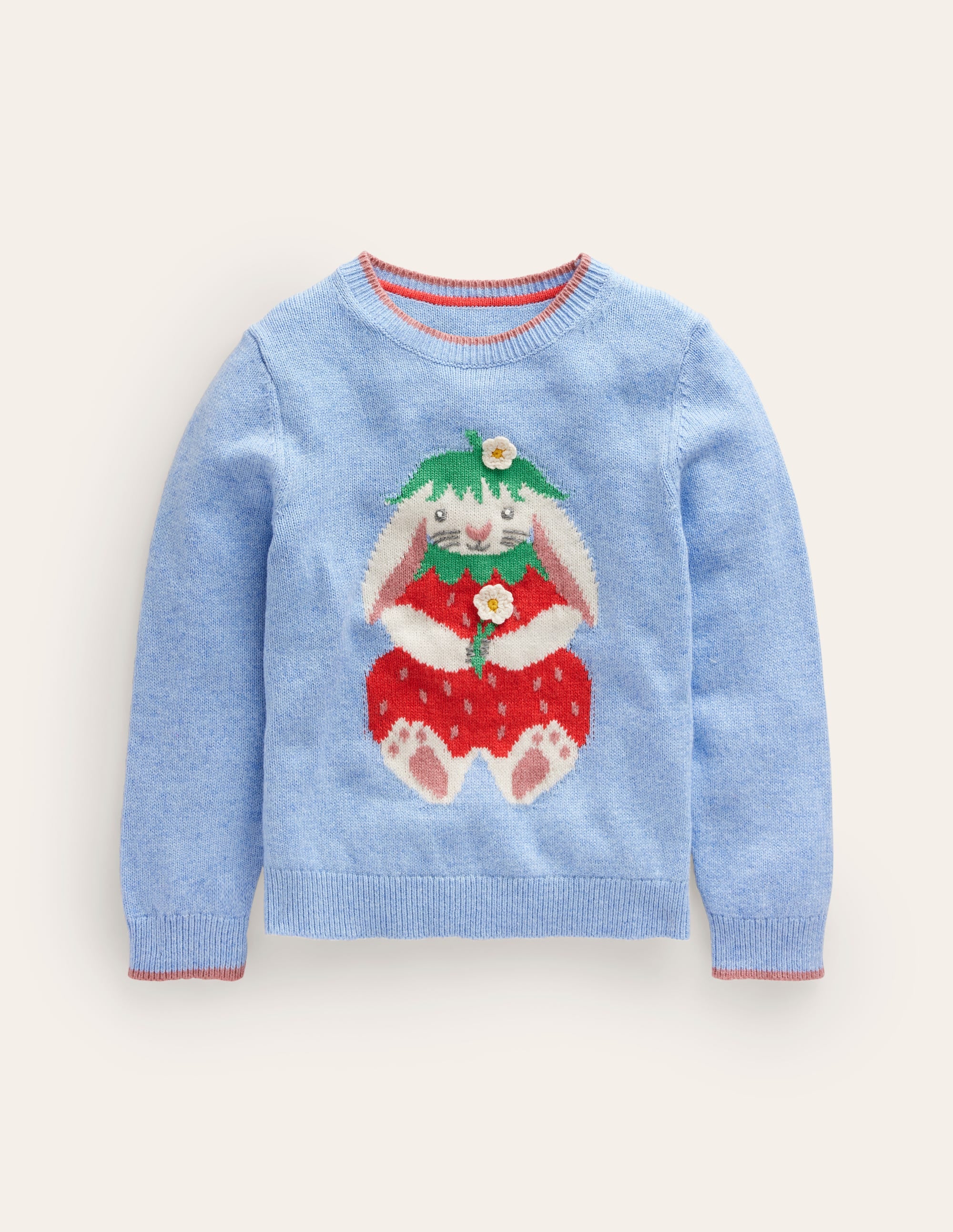 Novelty Logo Jumper-Pebble Blue Strawberry - Image 1