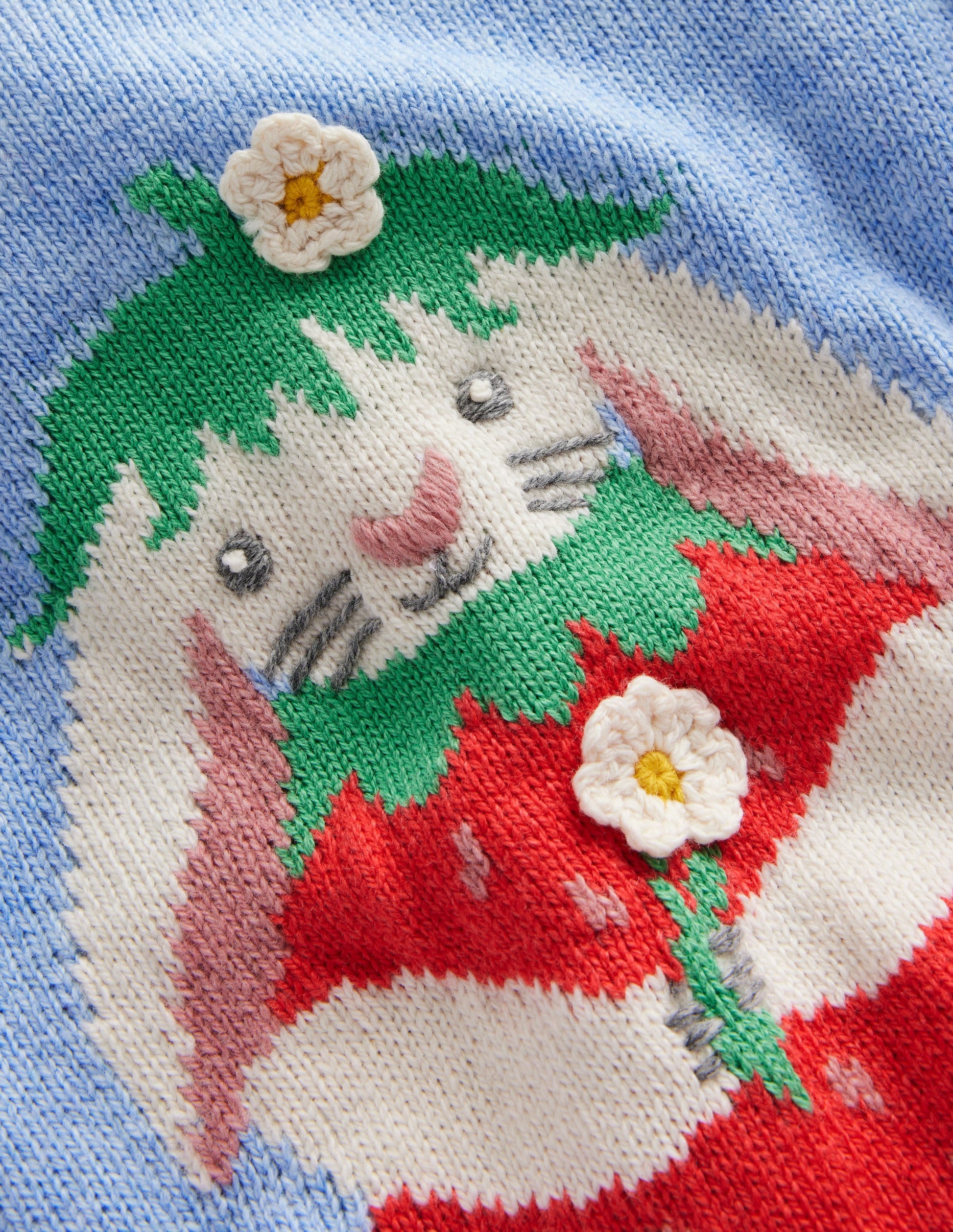 Novelty Logo Jumper-Pebble Blue Strawberry-3