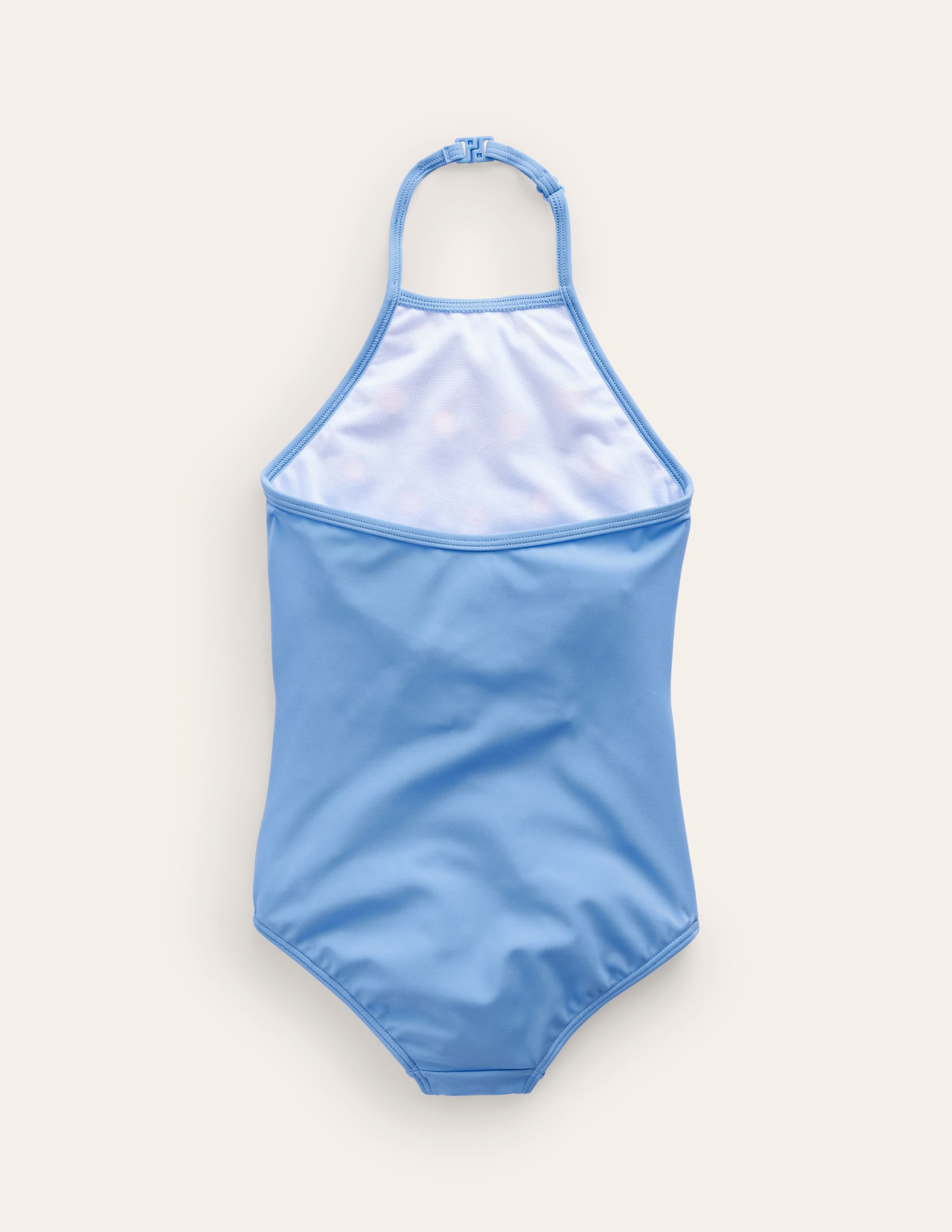 Halterneck Flutter Swimsuit-Blue Multi Flower - Image 2