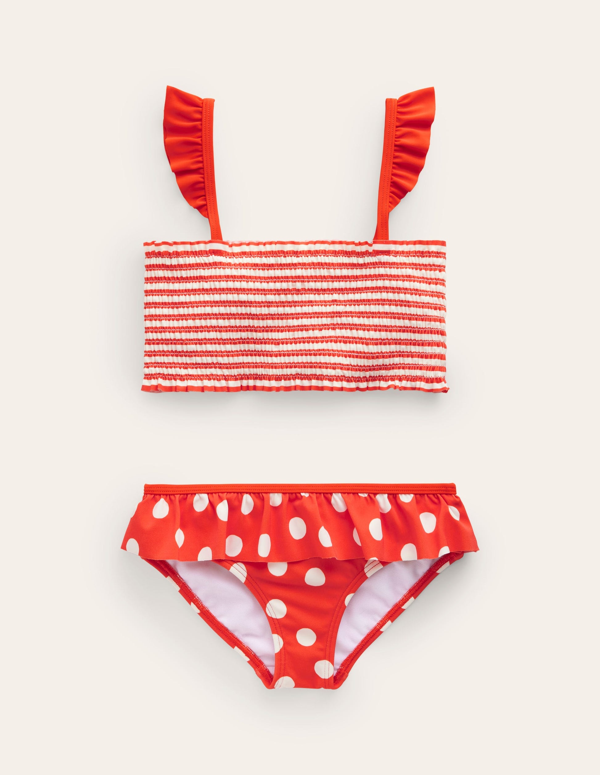 Smocking Pretty Bikini-Poppy Red Spot-1