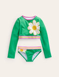 Long Sleeve Flower Set-Green Flowers