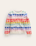Fair Isle Jumper-Ecru Marl Rainbow