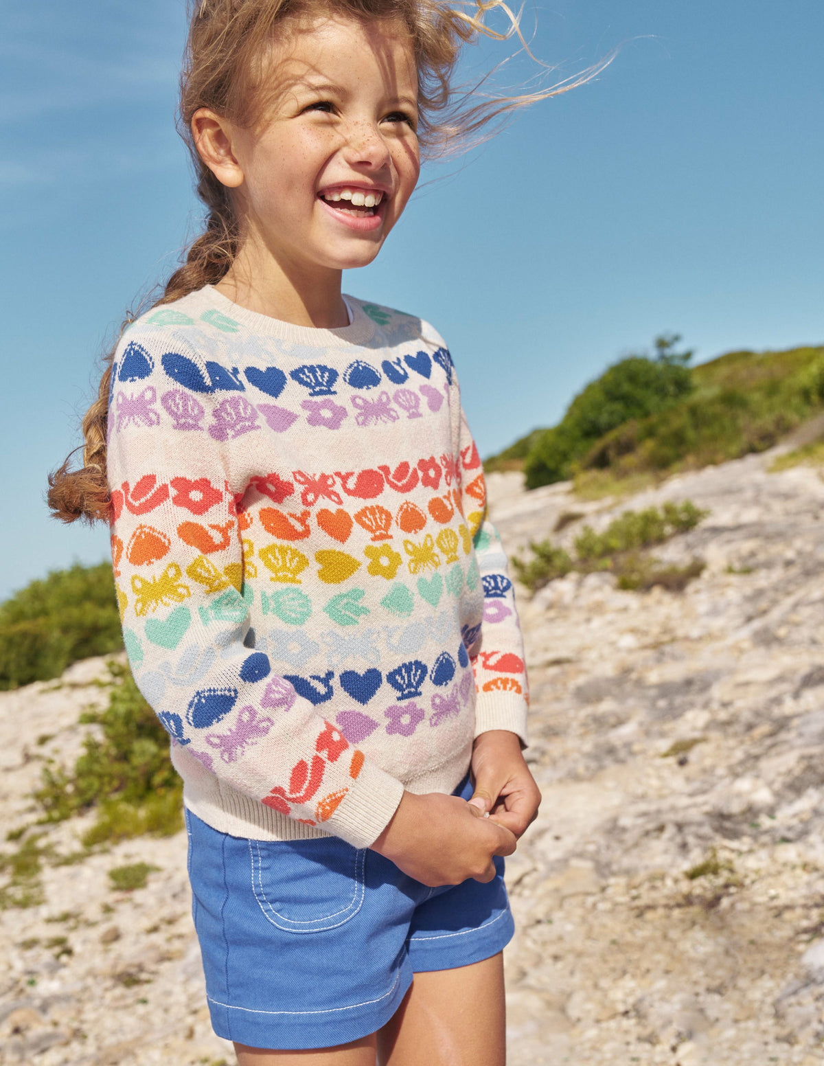 Fair Isle Jumper-Ecru Marl Rainbow - Image 4