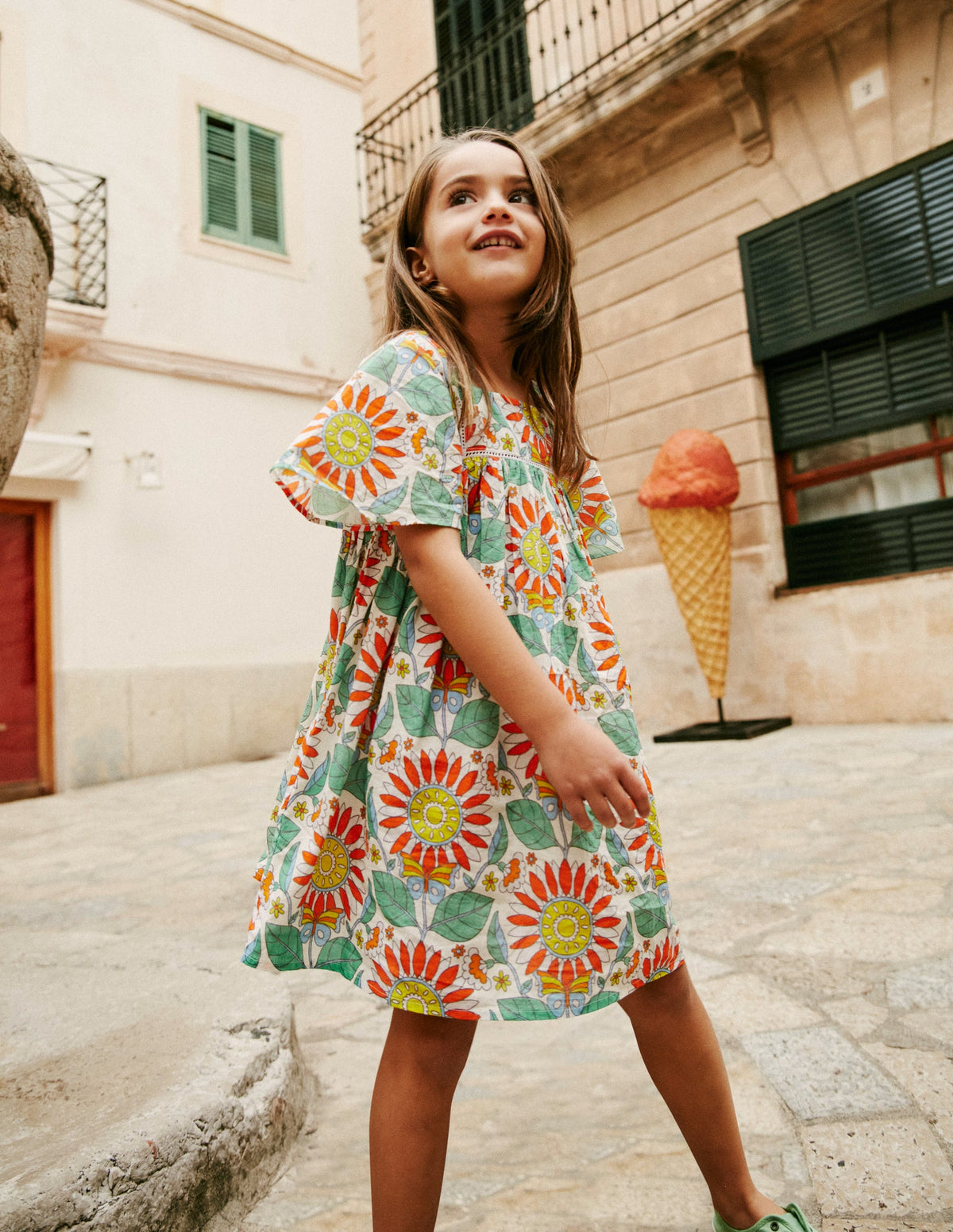 Lightweight Holiday Dress-Multi Daisy Vine-4