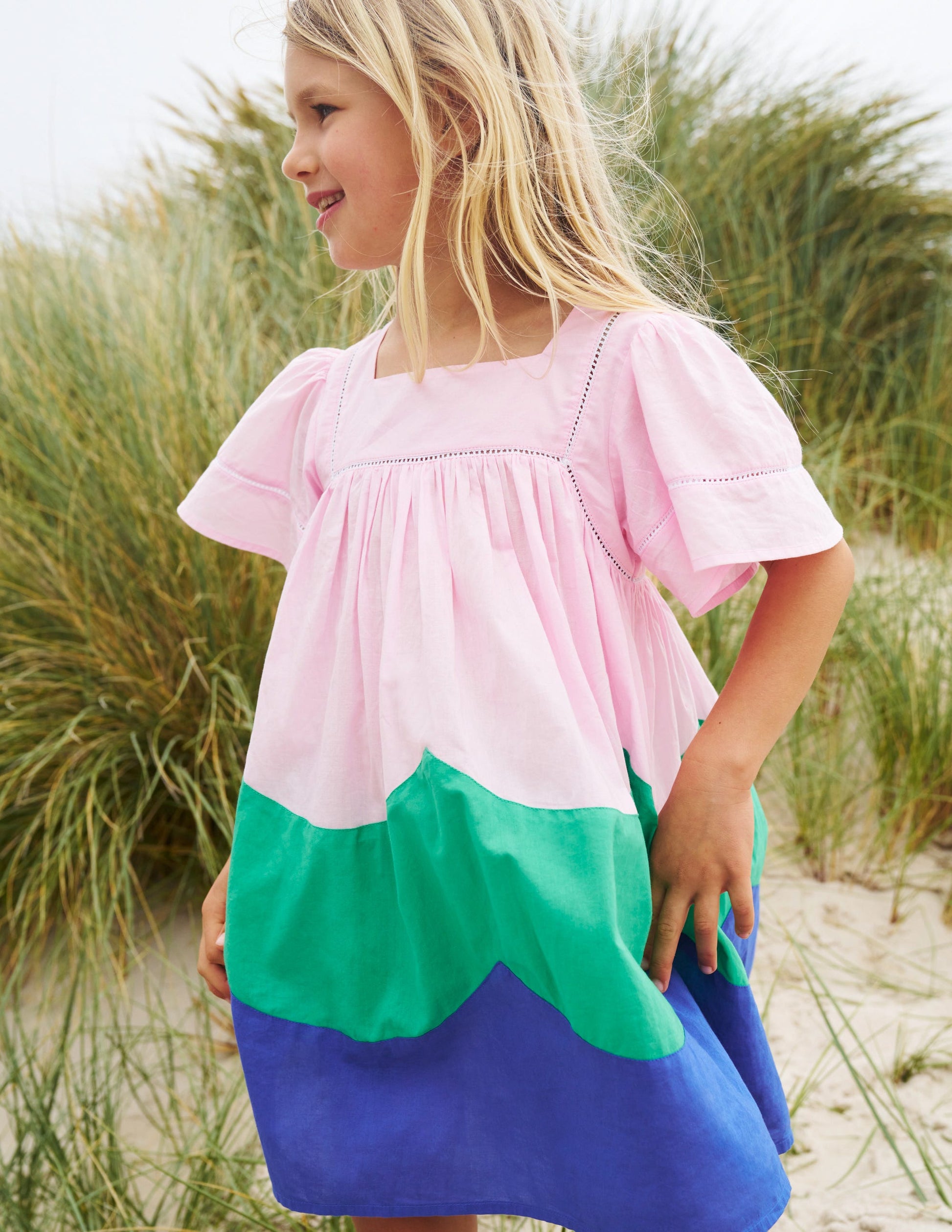 Lightweight Holiday Dress-Sugared Almond Pink Scallop-4
