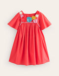 Lightweight Holiday Dress-Jam Red