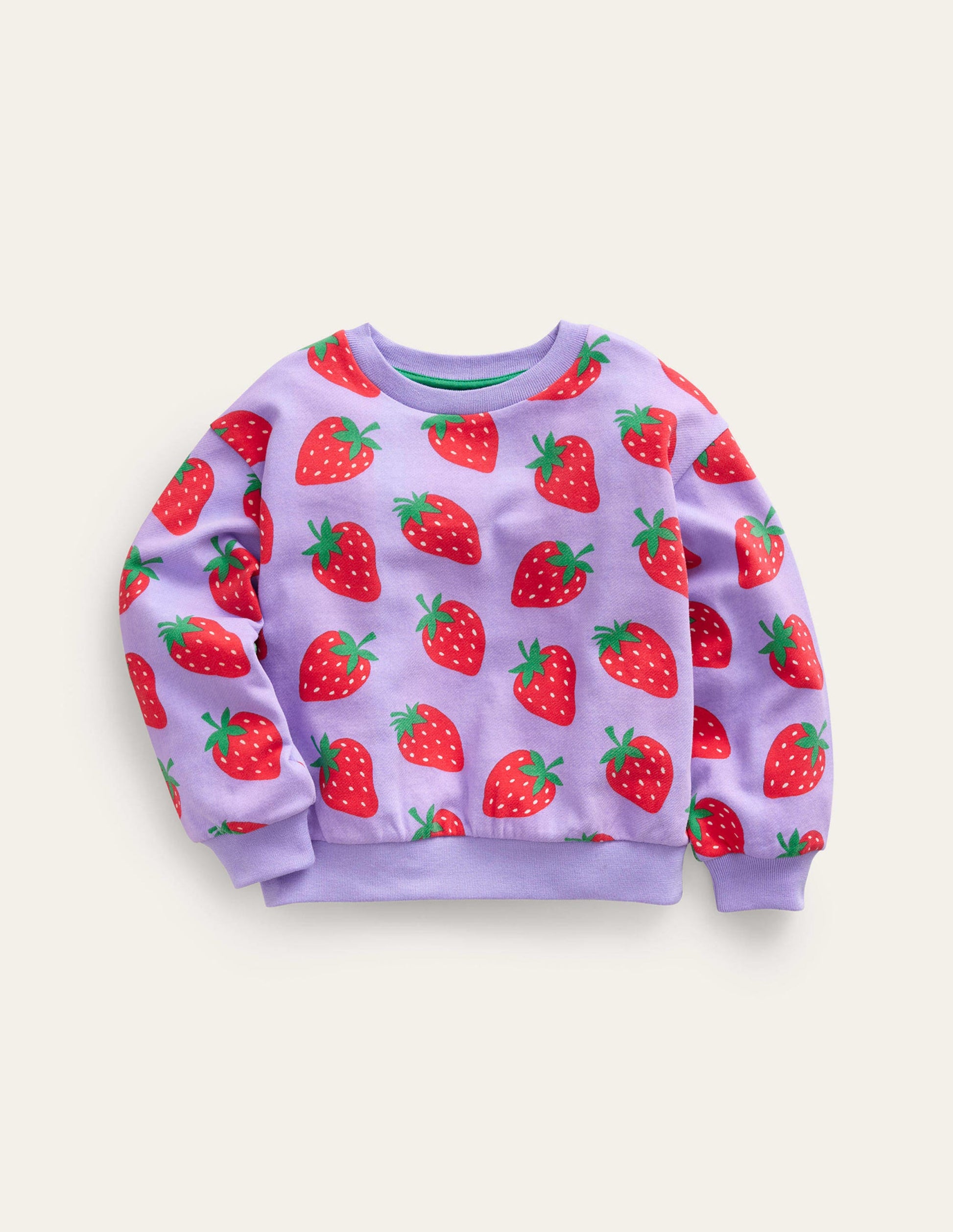 Printed Relaxed Sweatshirt-Parma Violet Strawberries-1