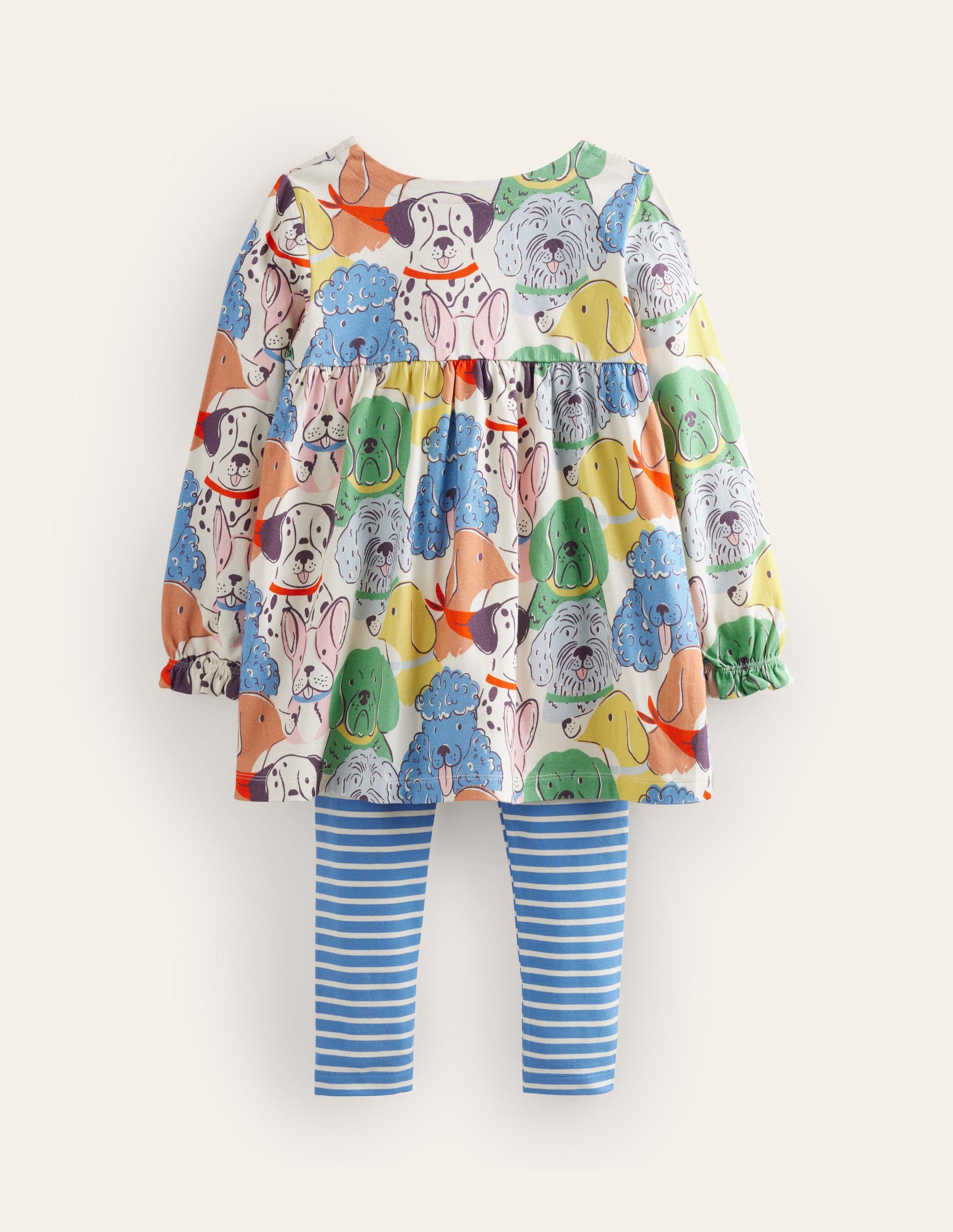 Long Sleeve Printed Tunic Set-Multi Dogs-2