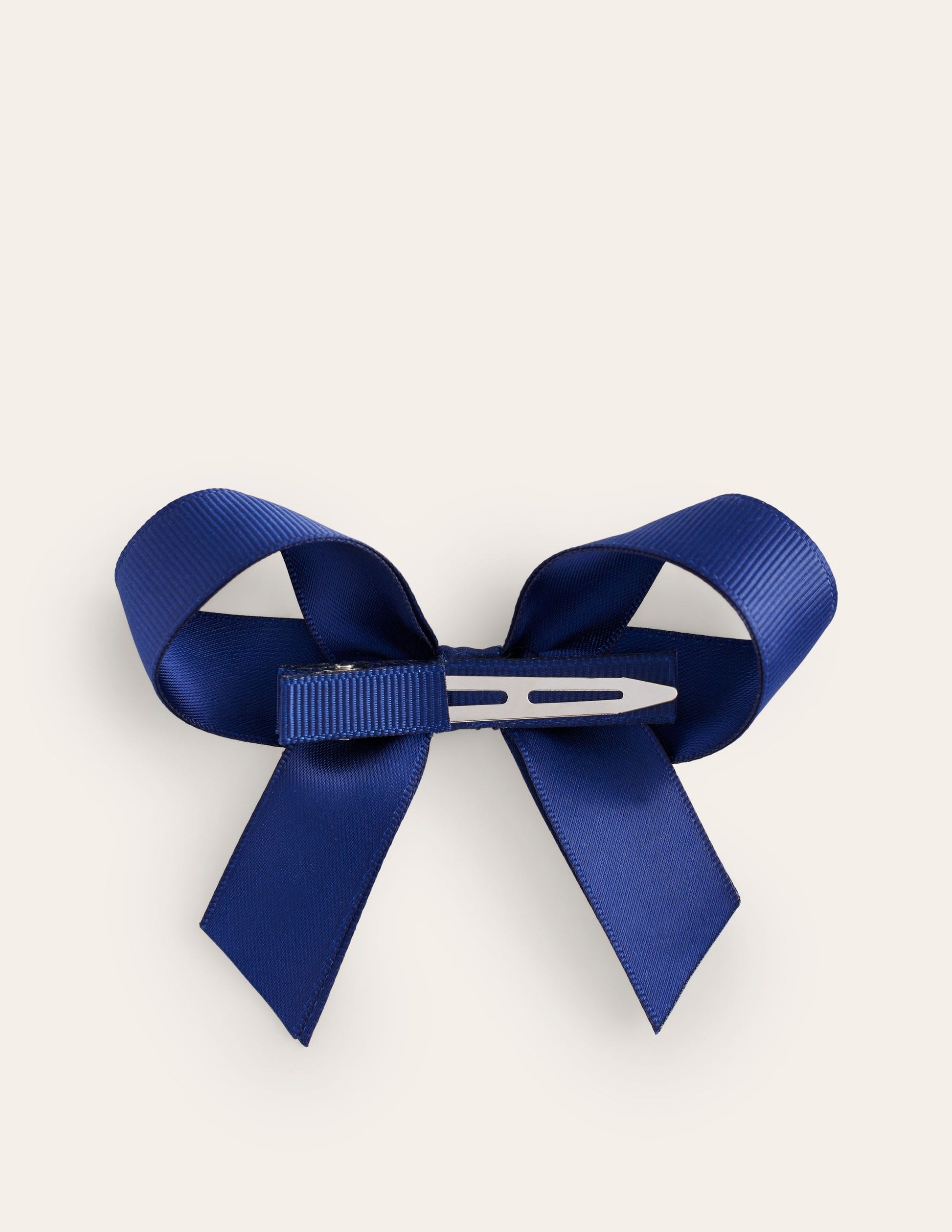 Grosgrain Hair Bow-College Navy-3