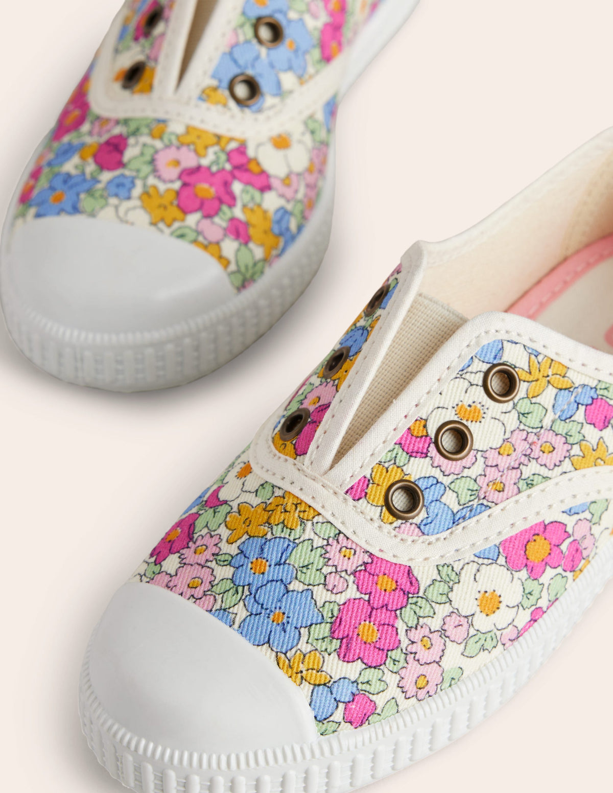 Laceless Canvas Pull-ons-Festival Pink Micro Floral - Image 3