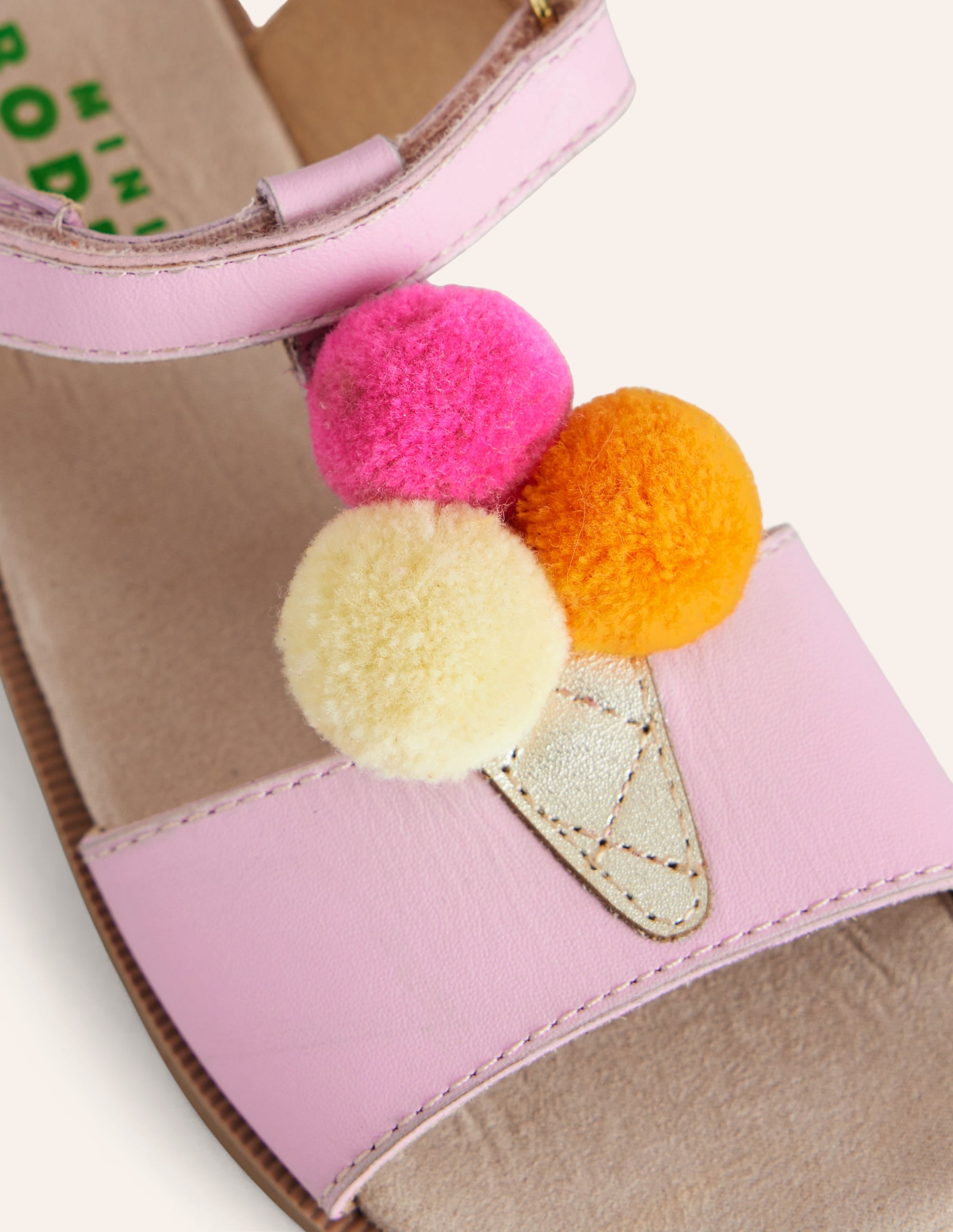 Fun Leather Sandals-Pink Ice Cream - Image 3