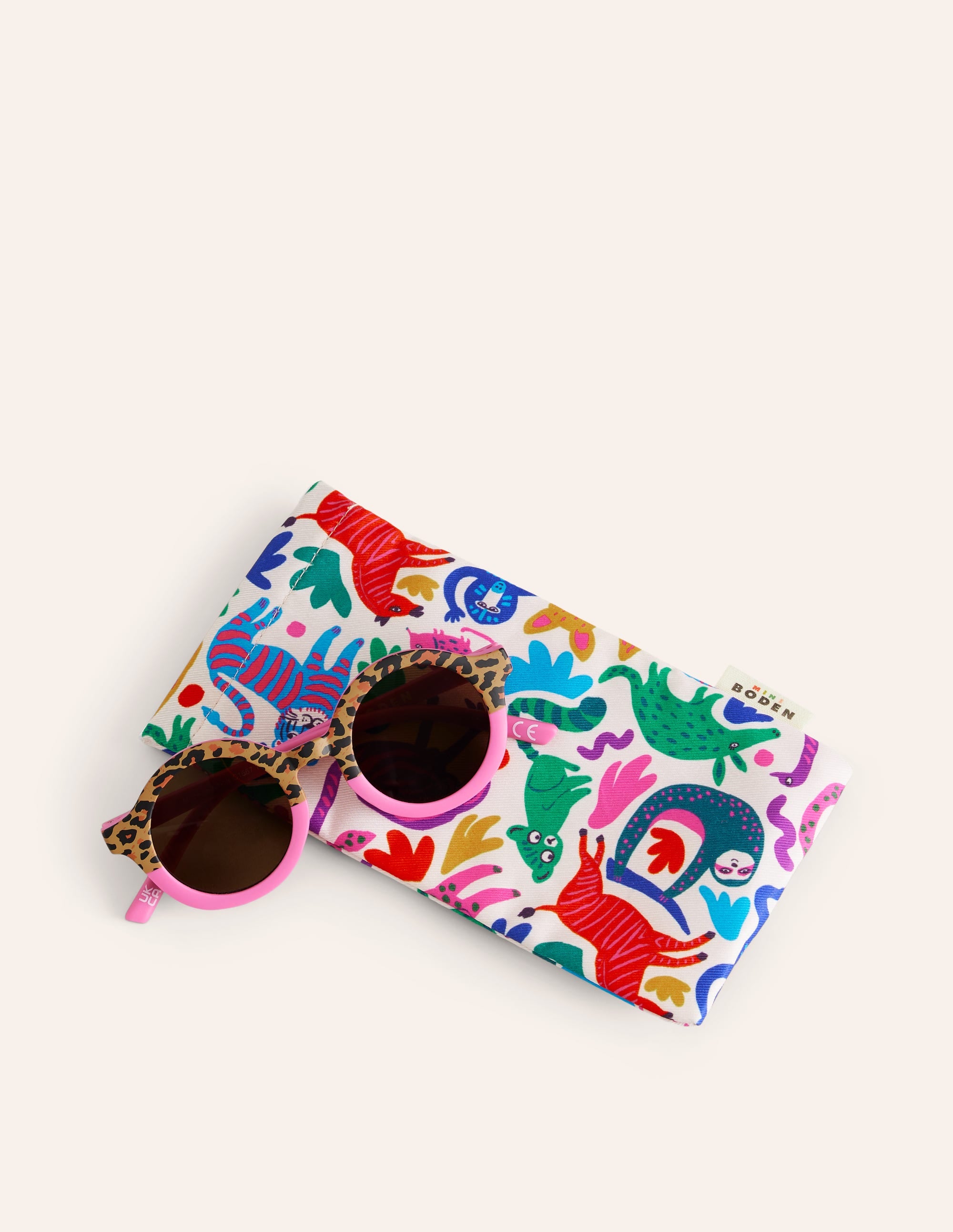 Classic Sunglasses-Pink Leopard Print - Image 3