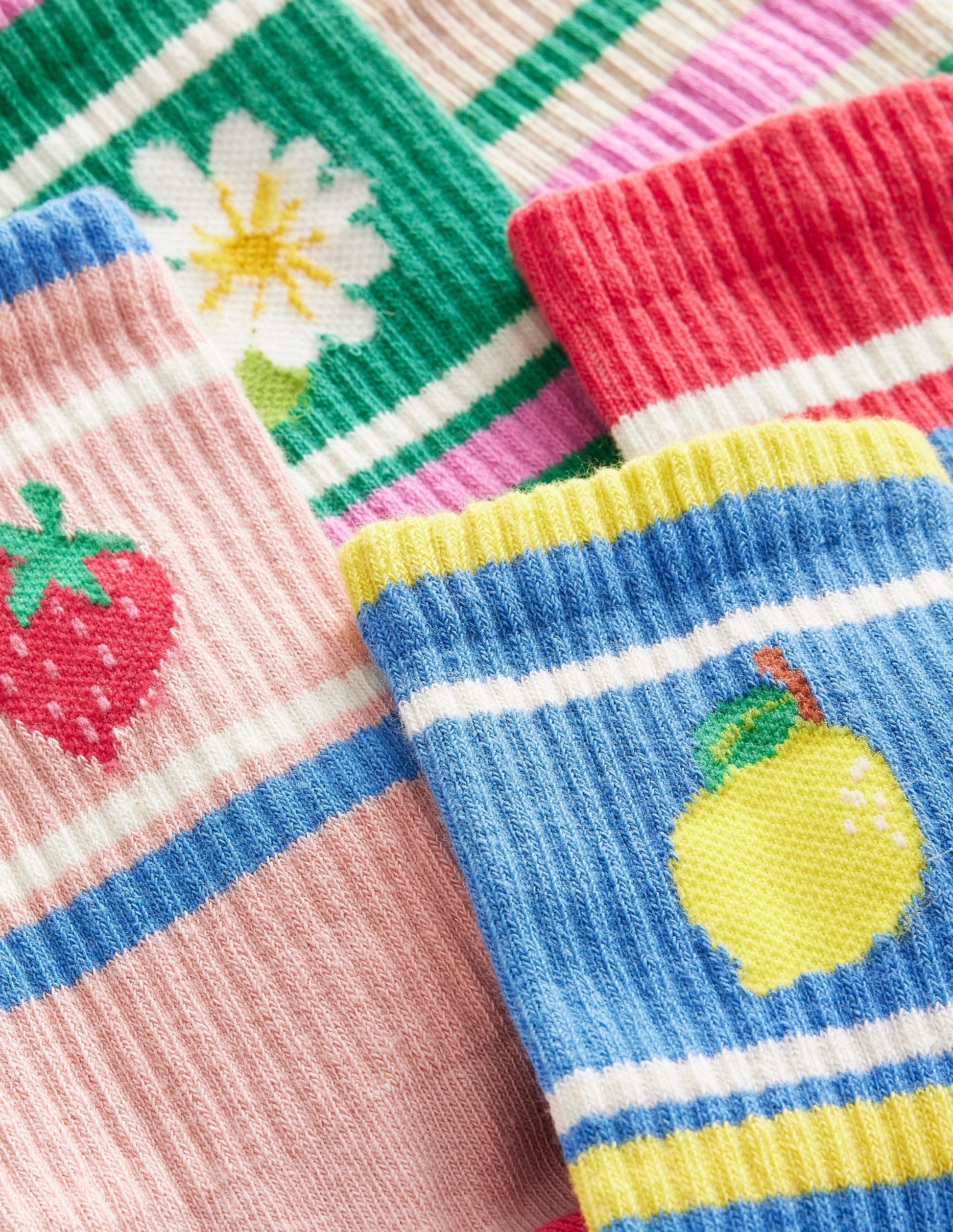5-Pack Ribbed Socks-Motif Multi-2