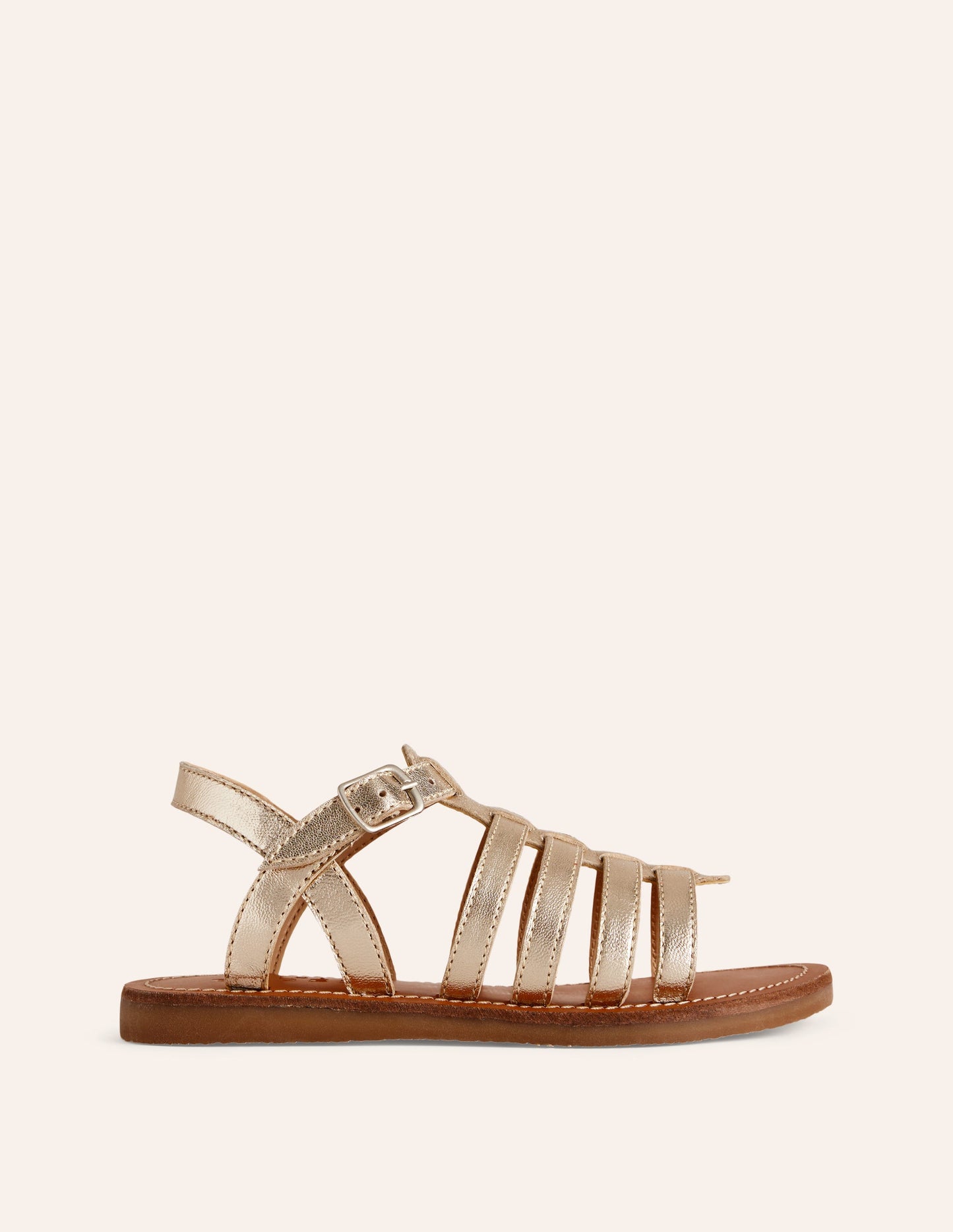 Strappy Metallic Sandals-Gold Metallic