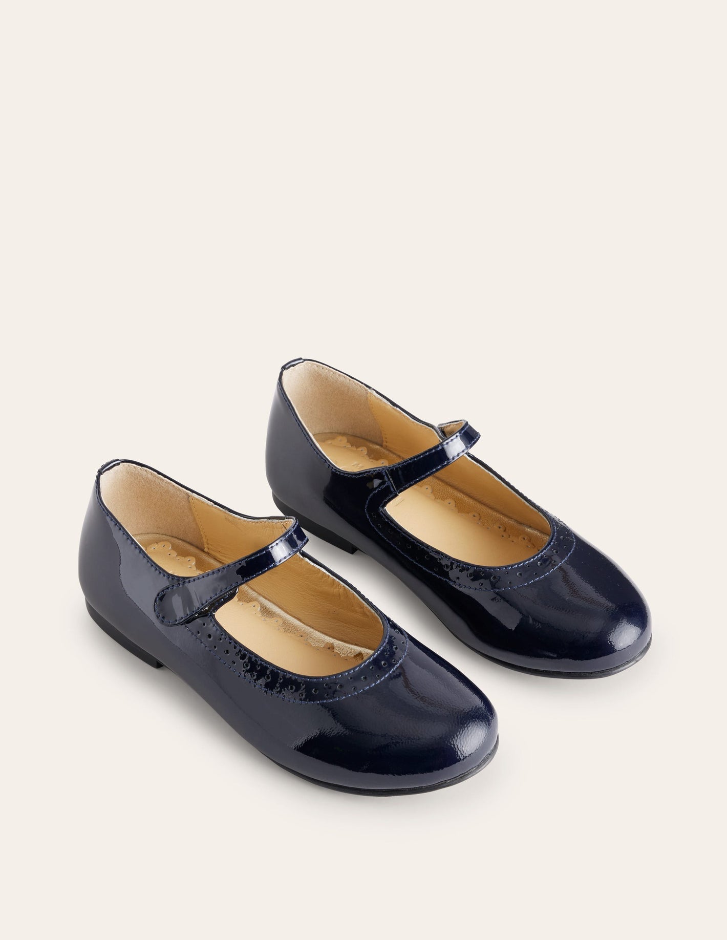 Leather Mary Janes-Navy Patent