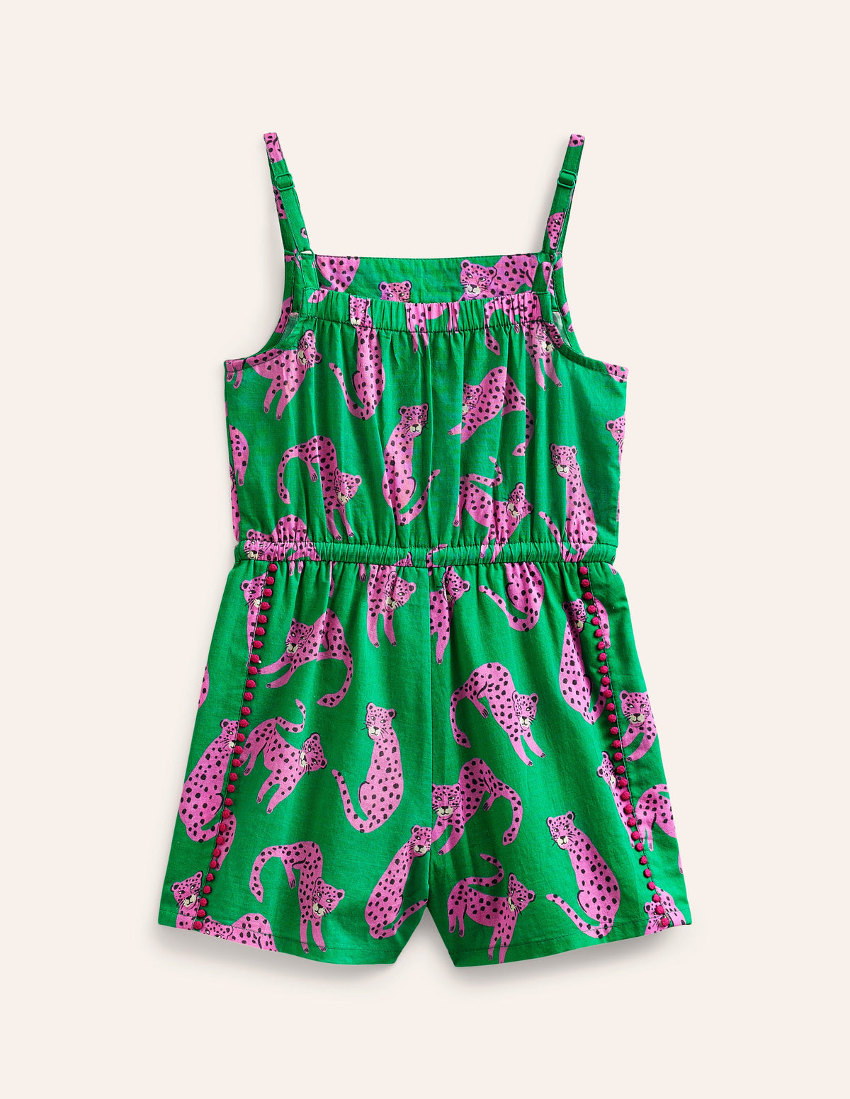 Woven Holiday Playsuit-Green Leopard - Image 2
