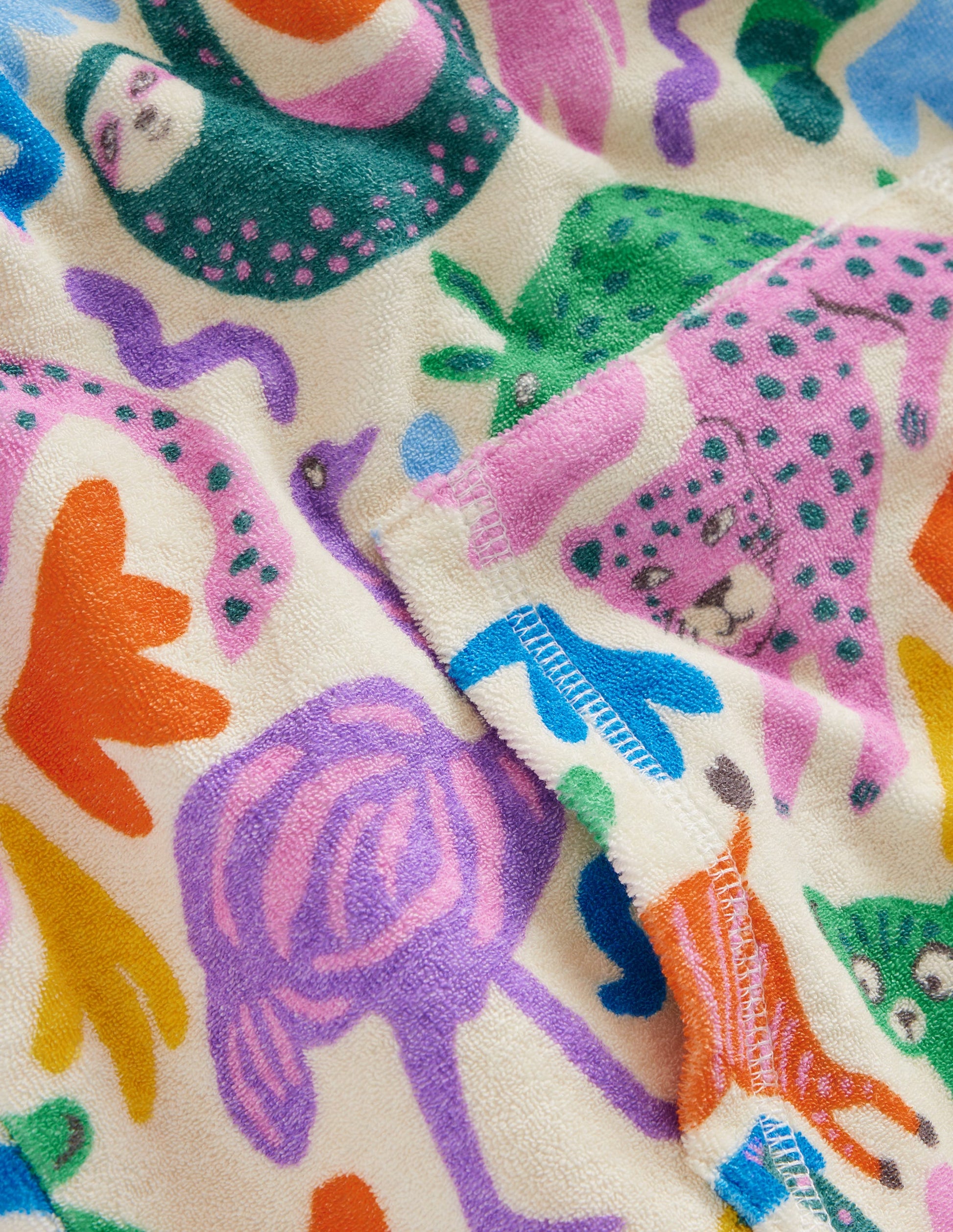 Towelling Throw-On-Multi Safari Friends-3