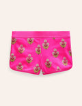 Patterned Swim Shorts-Pink Small Woodblock