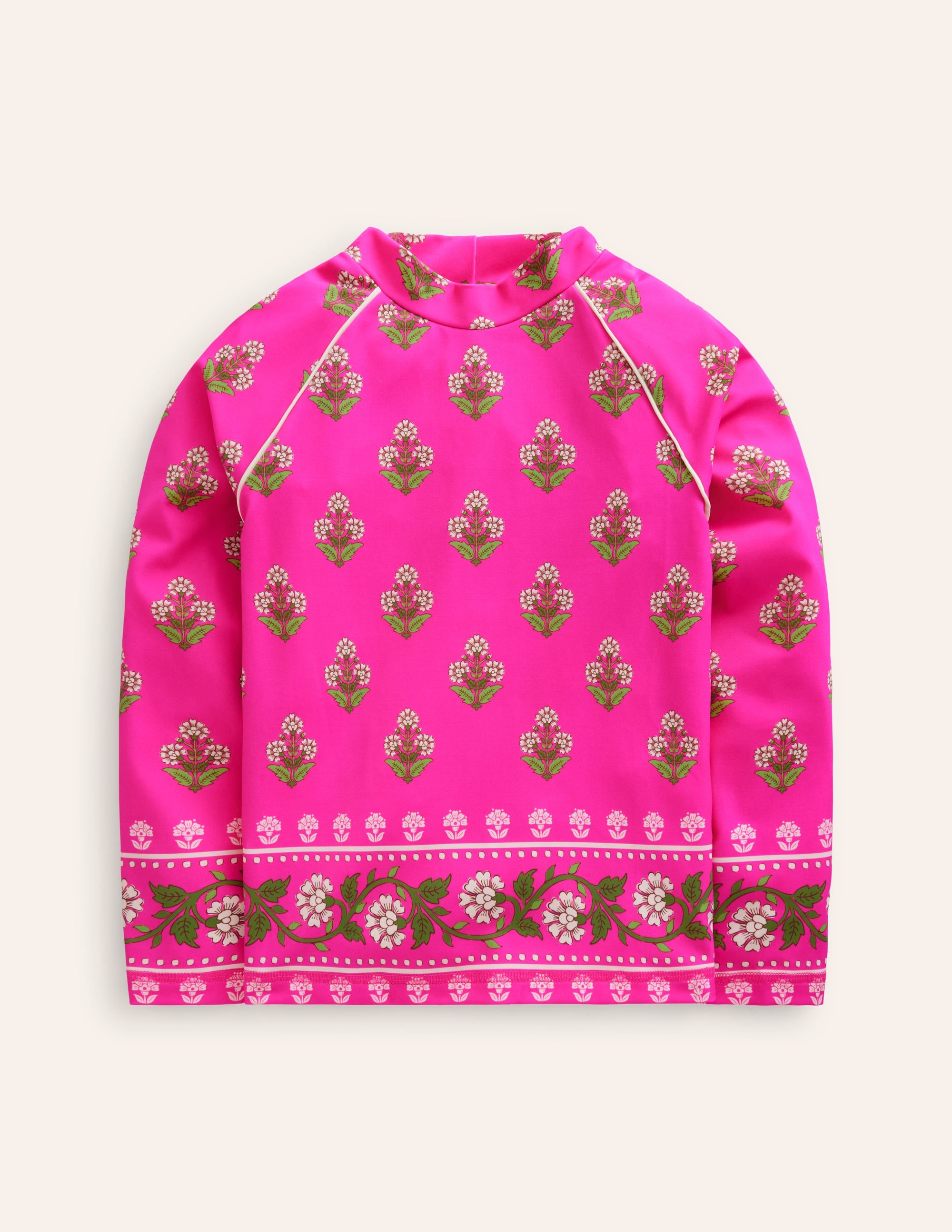 Patterned Rash Vest-Pink Small Woodblock - Image 1