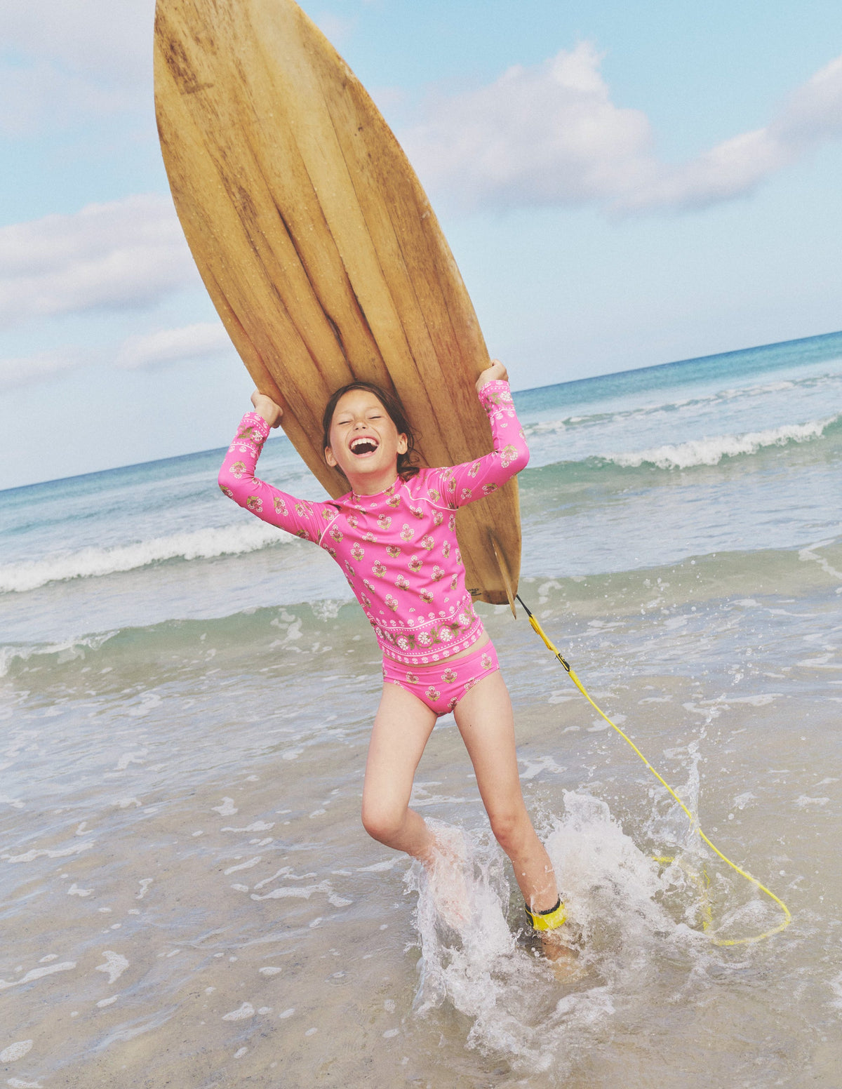 Patterned Rash Vest-Pink Small Woodblock-4