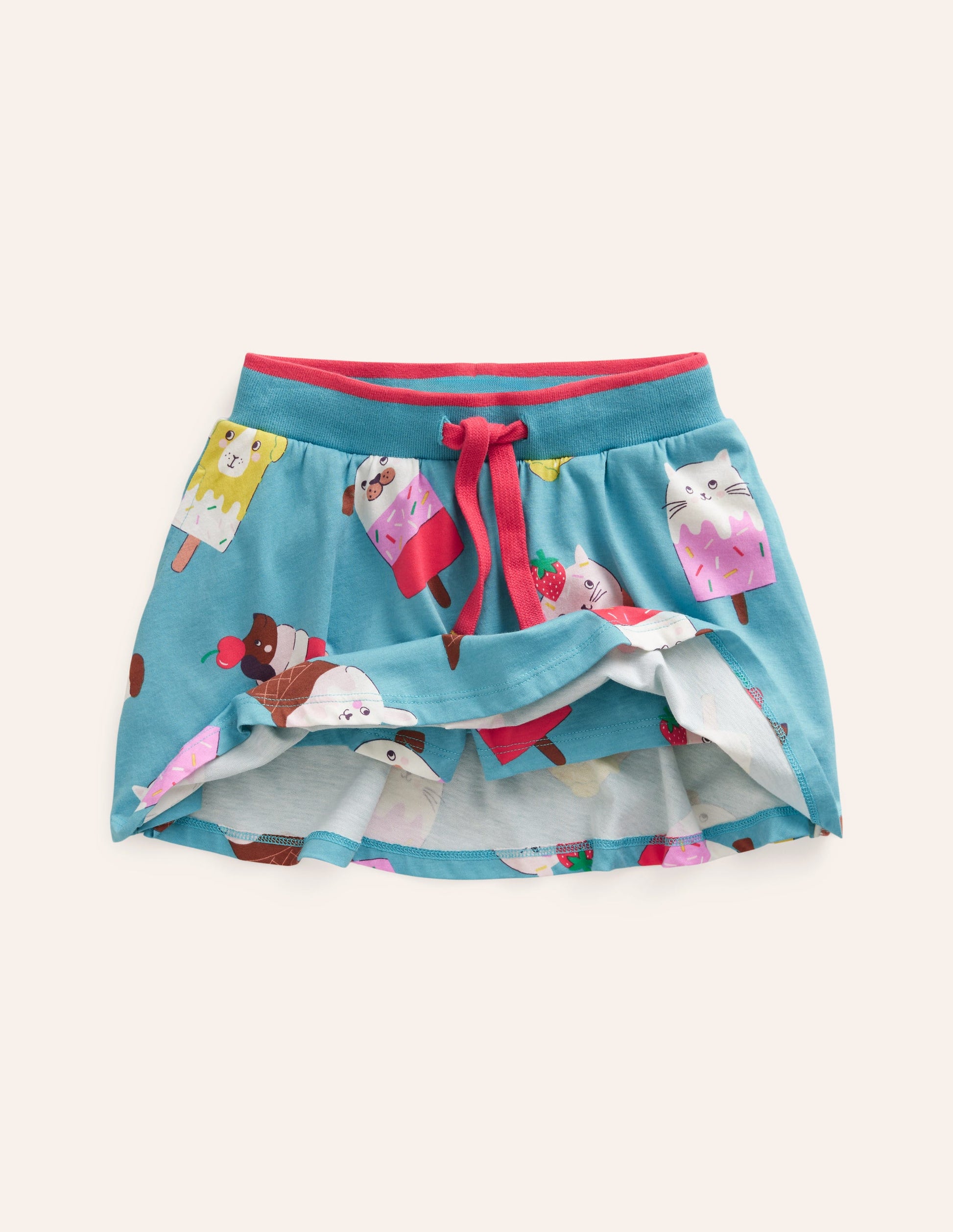Printed Jersey Skort-Aqua Sea Ice Cream-4