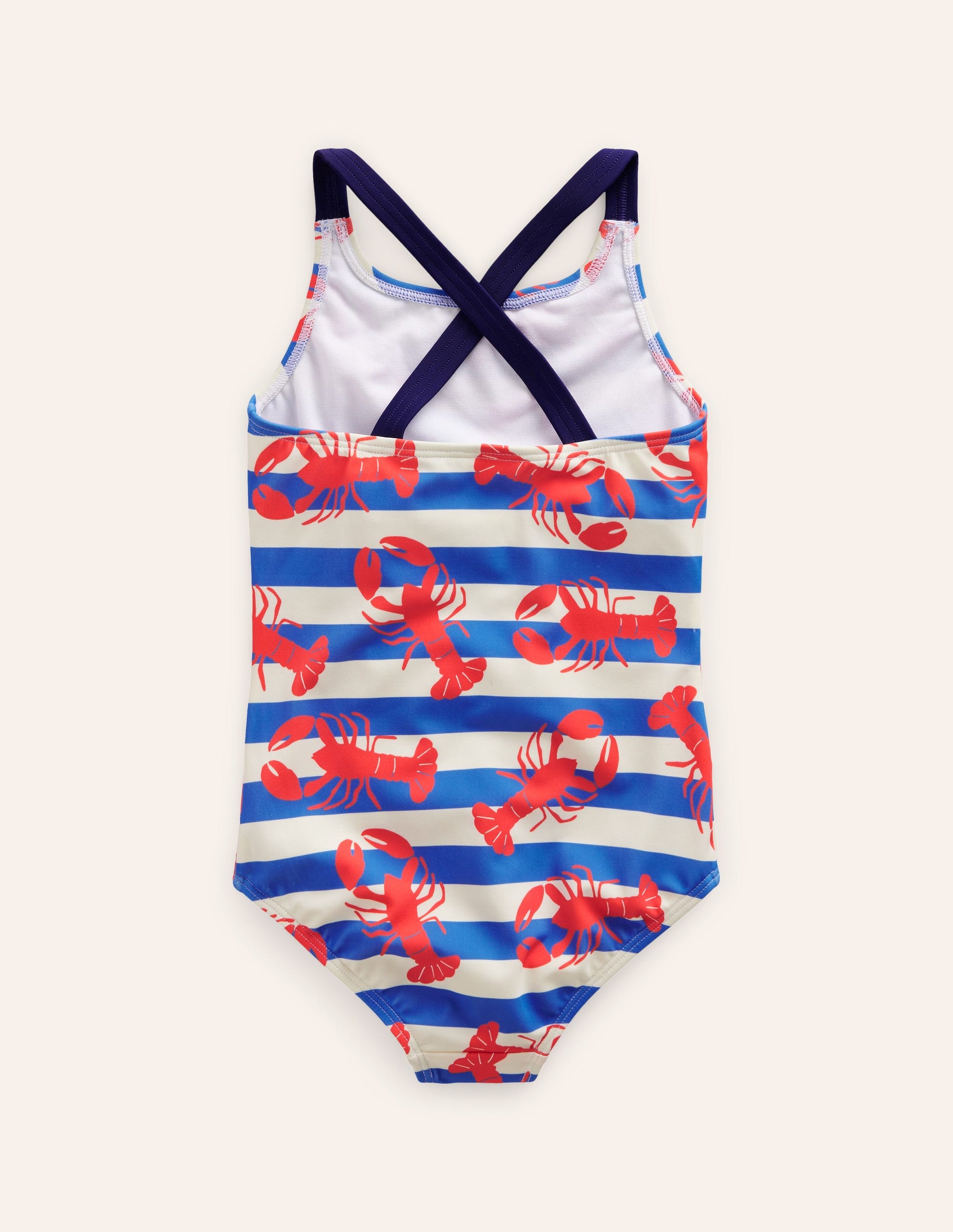 Cross-back Printed Swimsuit-Pink Lobster-5