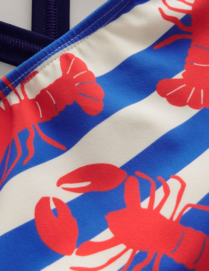 Cross-back Printed Swimsuit-Pink Lobster-6