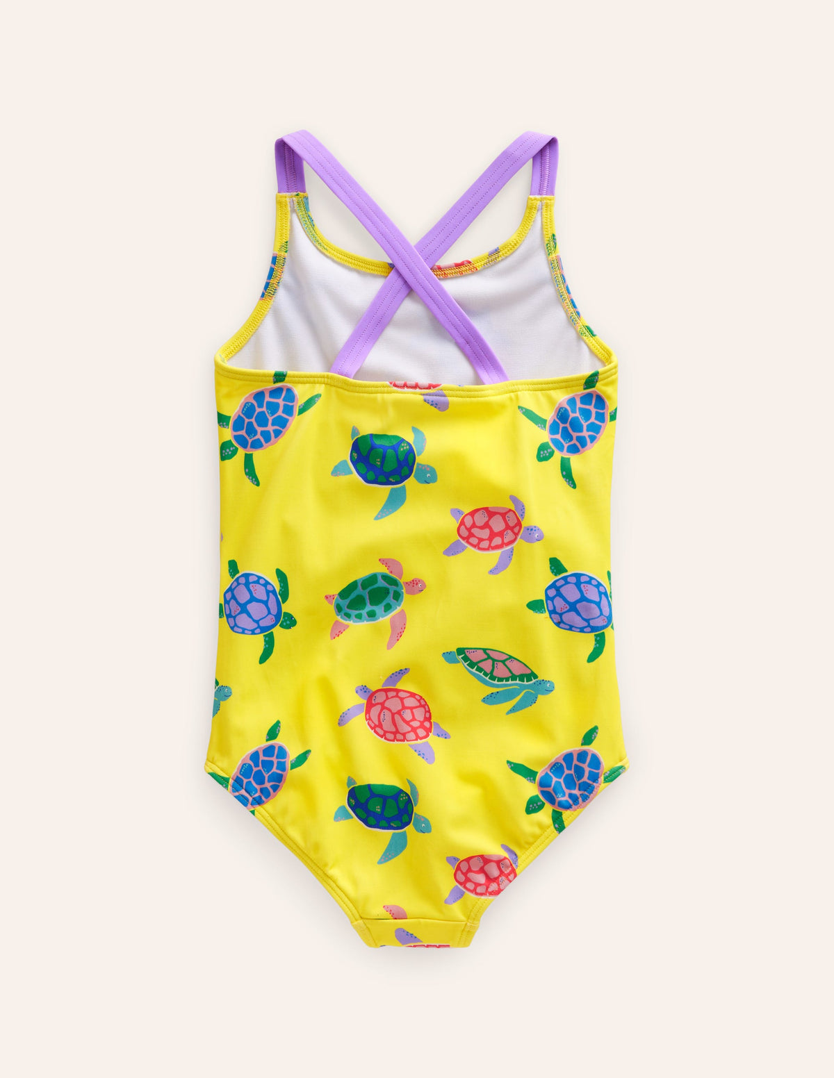 Cross-back Printed Swimsuit-Zest Yellow Turtles - Image 2