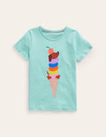 Printed Graphic T-Shirt-Fountain Green Ice Cream