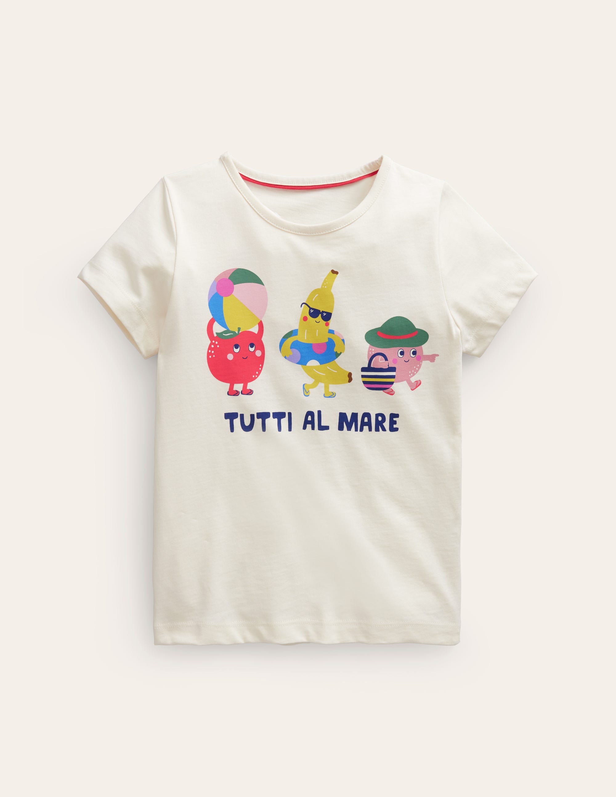 Printed Graphic T-Shirt-Vanilla White Slogan - Image 1