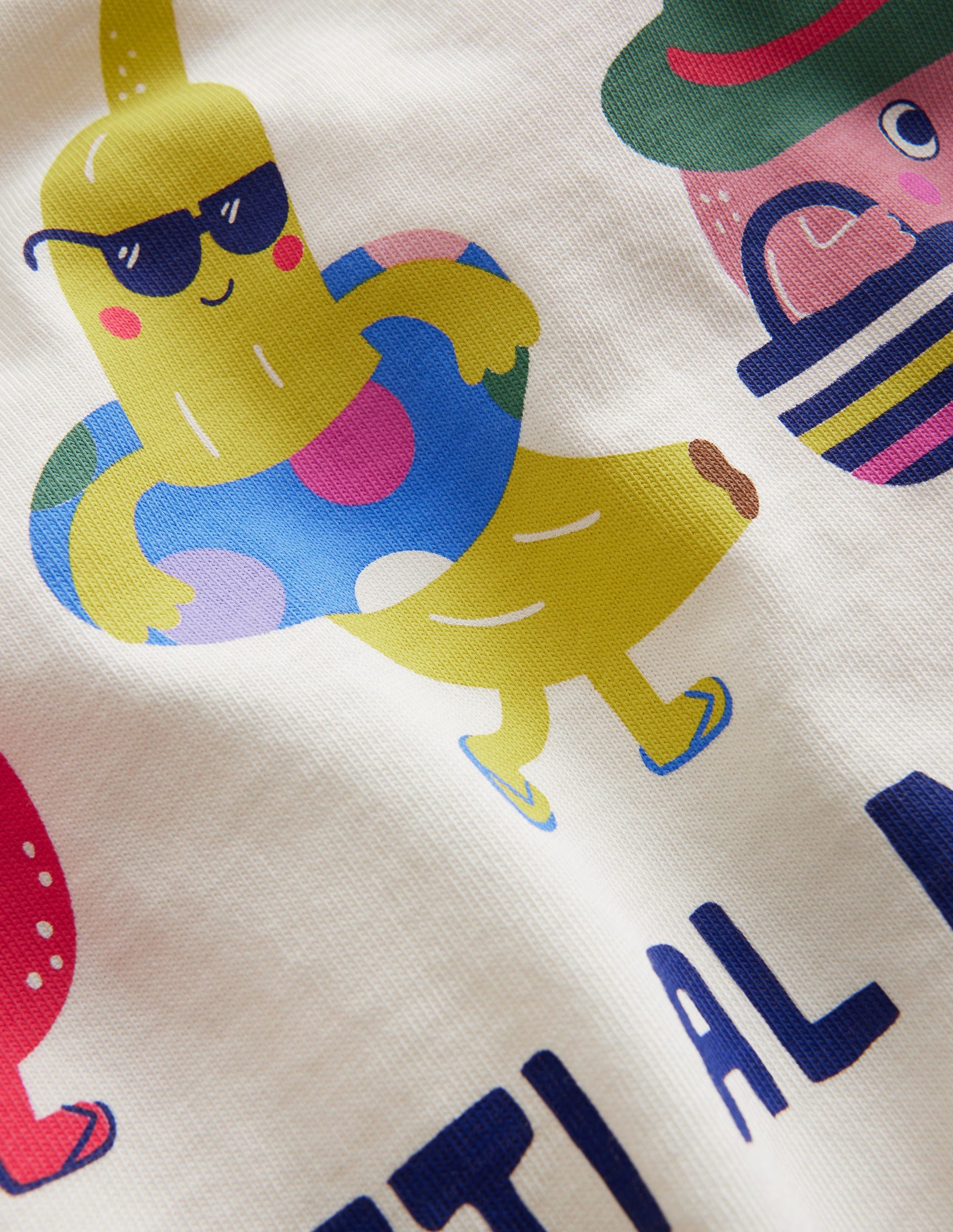 Printed Graphic T-Shirt-Vanilla White Slogan-3