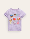 Printed Graphic T-Shirt-Misty Lavender Desserts