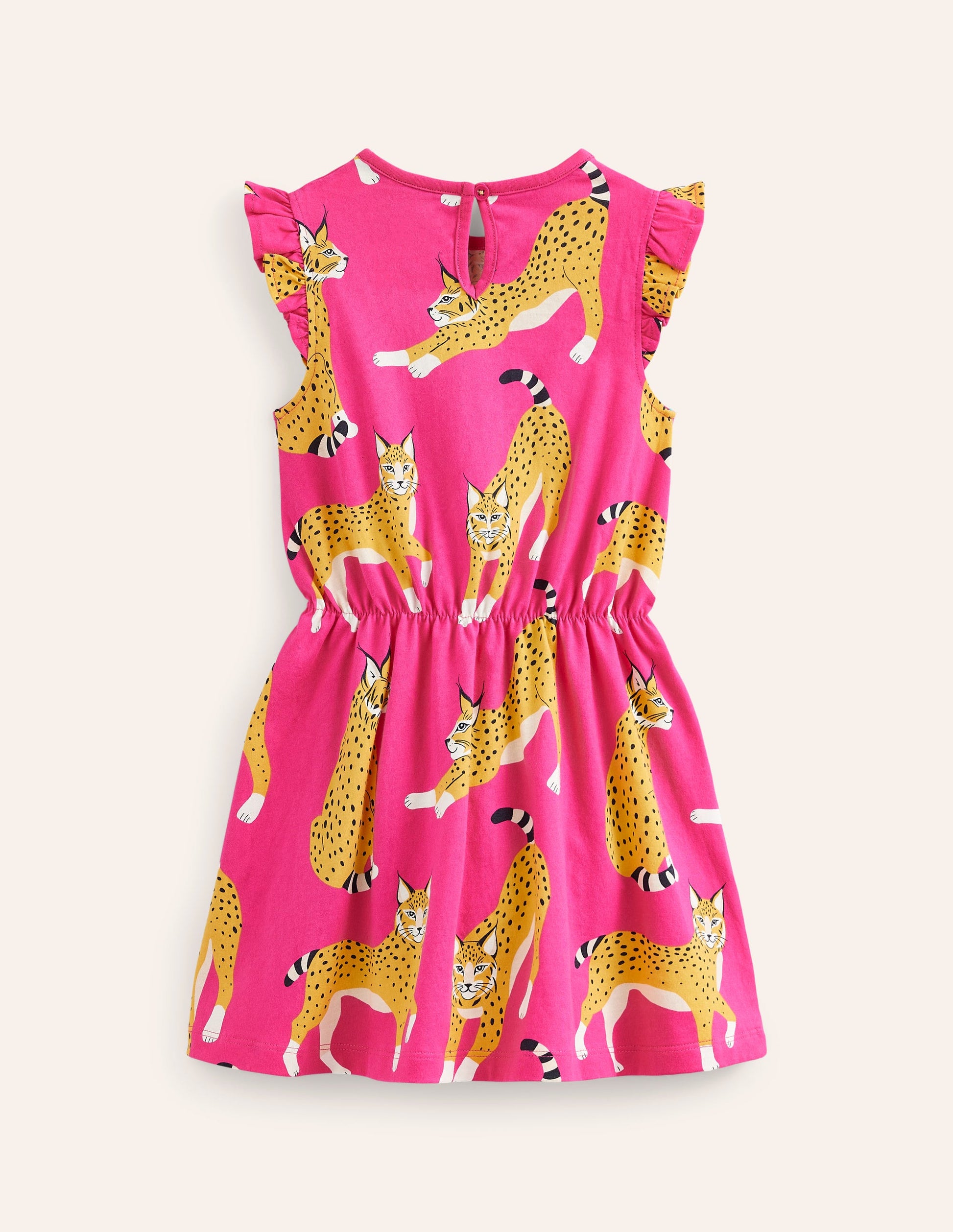 Frill Sleeve Jersey Dress-Pink Lynx-2