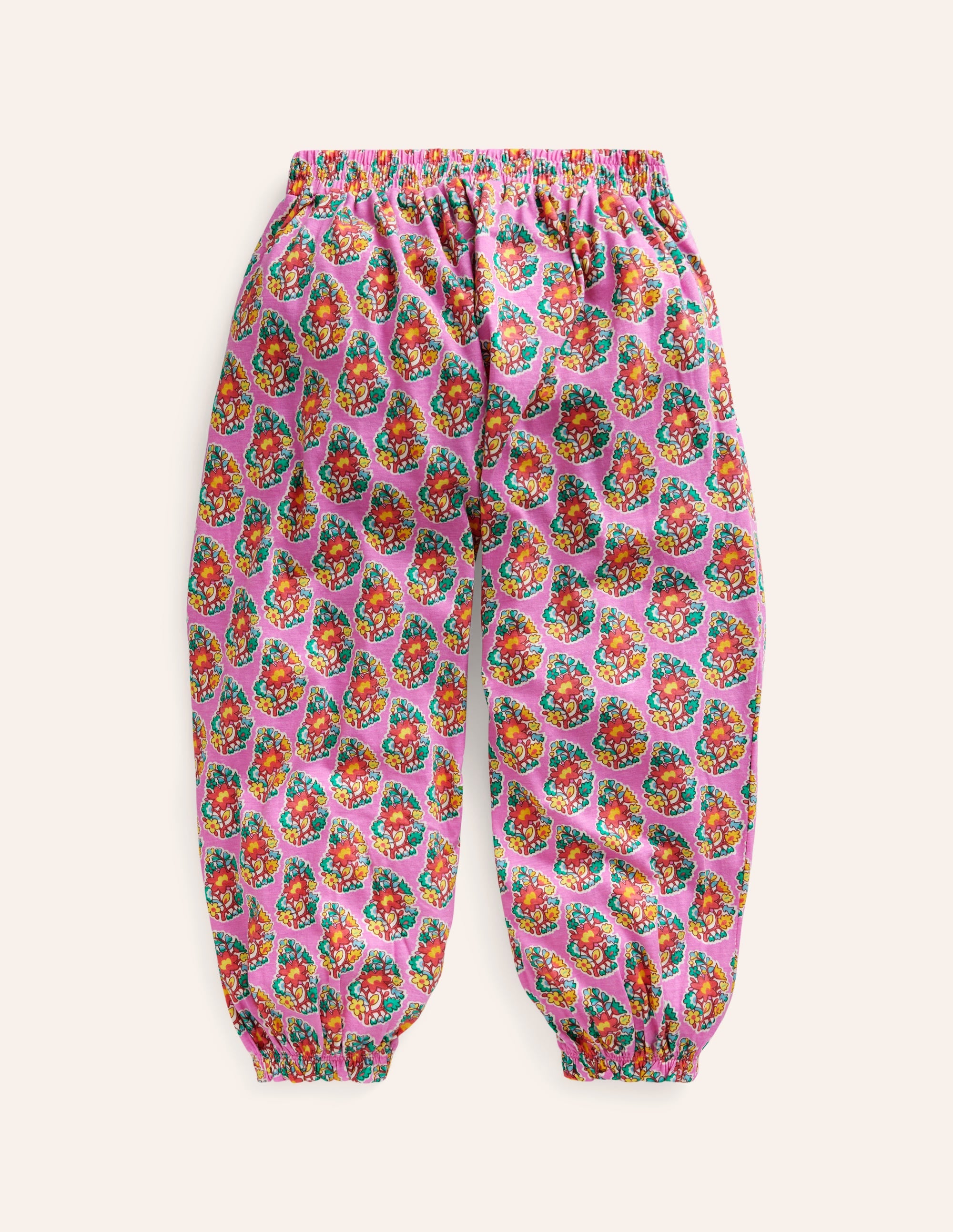 Jersey Harem Trousers-Peony Pink Paisley - Image 2