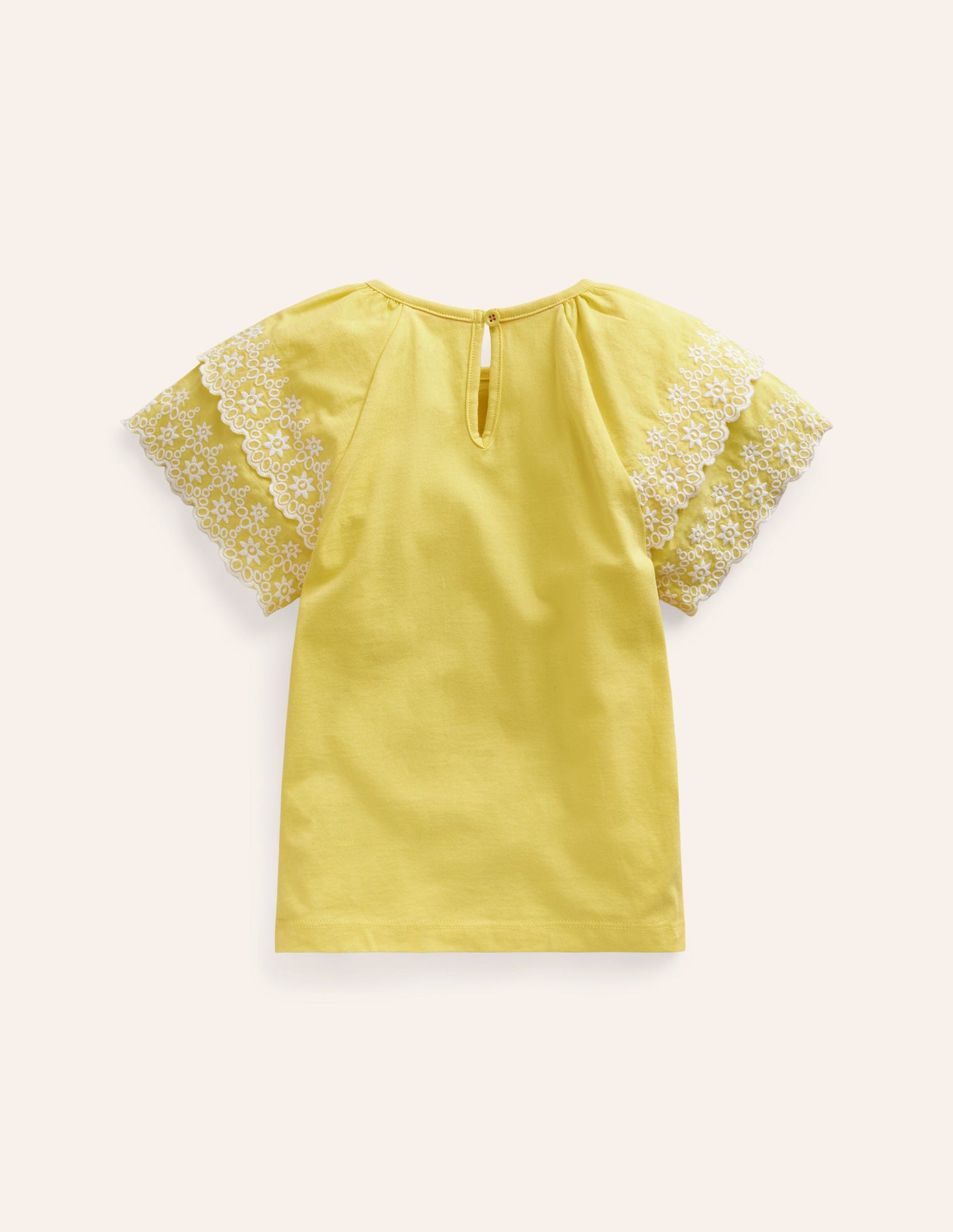 Broderie Mix T-shirt-Zest Yellow/White