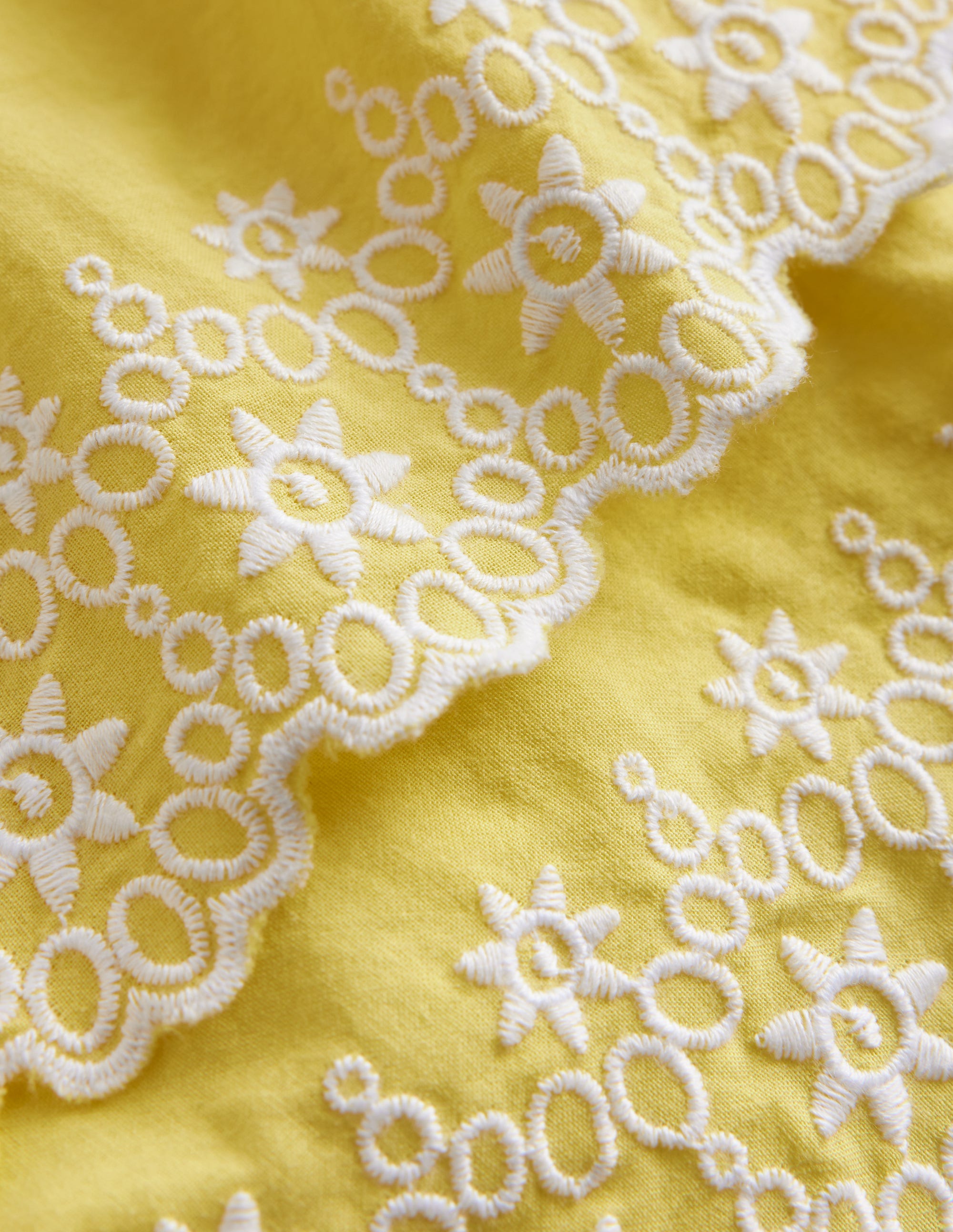 Broderie Mix T-shirt-Zest Yellow/White - Image 3