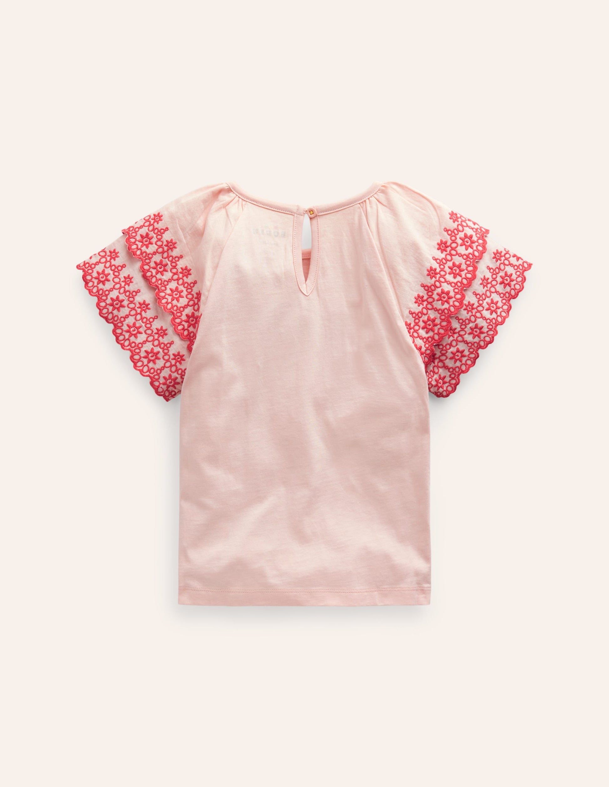 Broderie Mix T-shirt-Pink/Coral-2