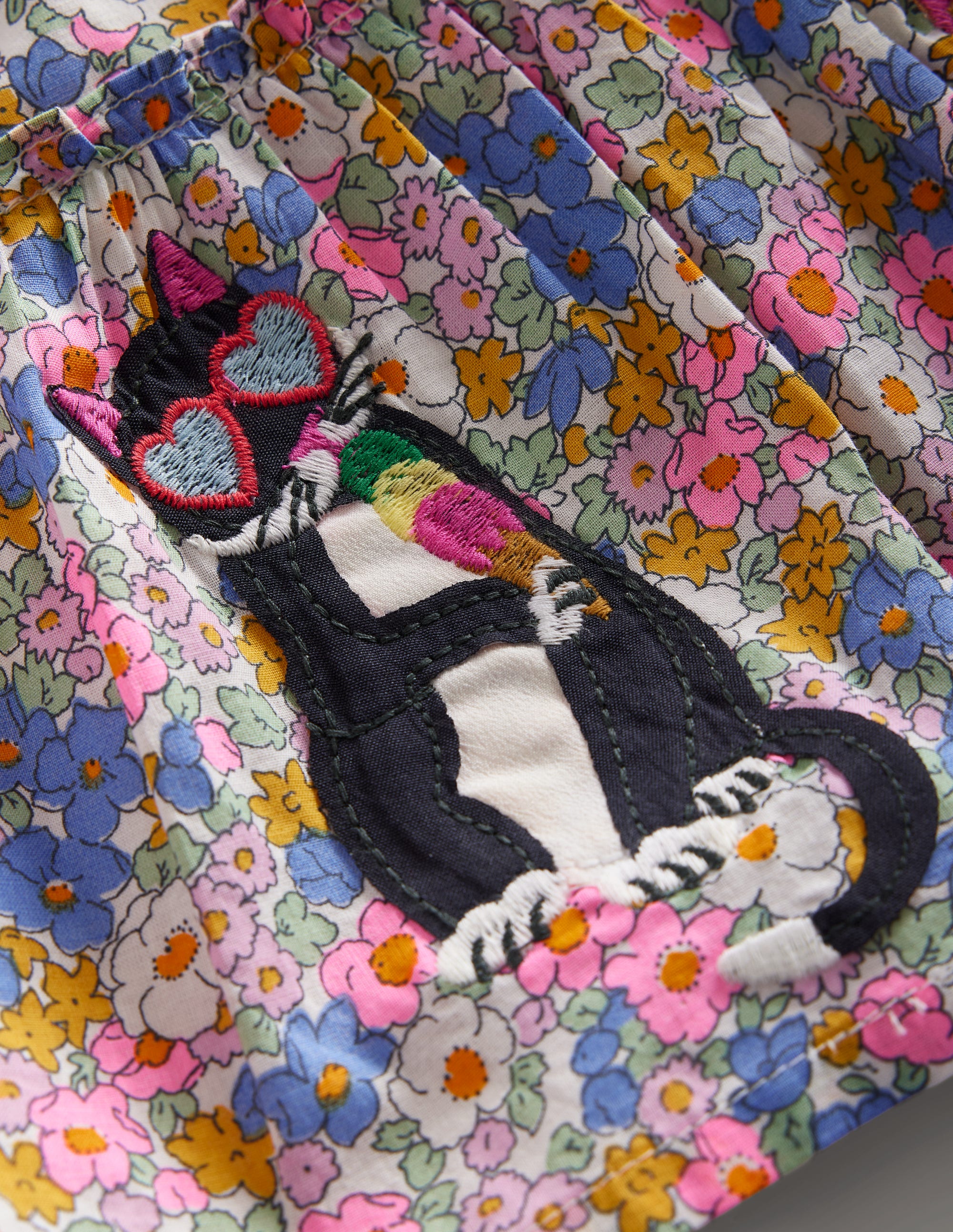 Appliqué Skirt-Festival Pink Nautical Cats - Image 3