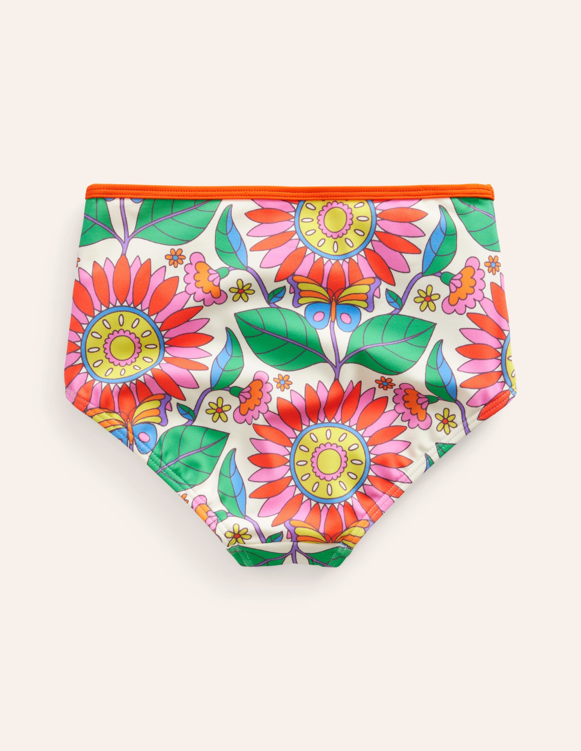 High Waisted Bikini Bottoms-Multi Daisy Vine - Image 2