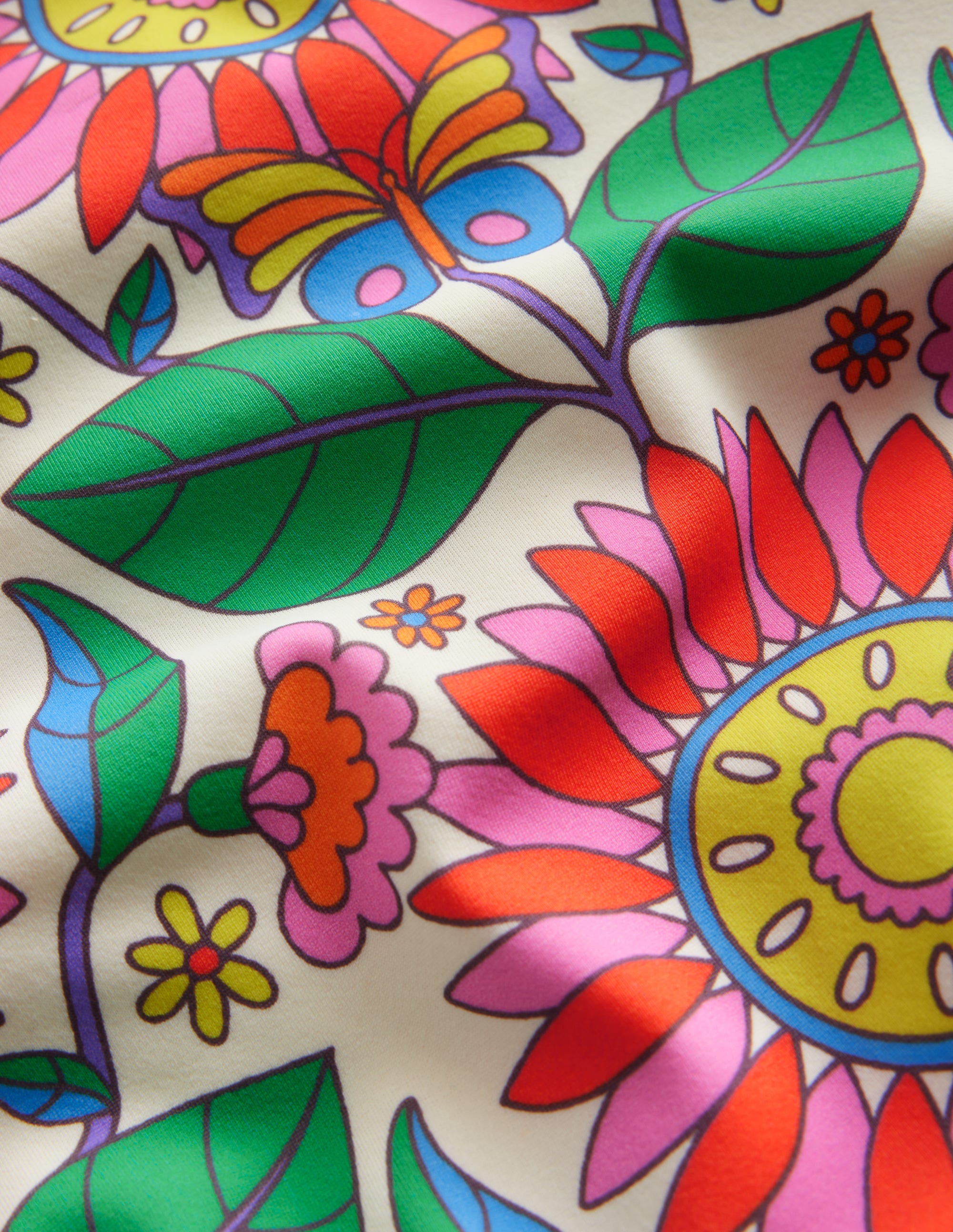 High Waisted Bikini Bottoms-Multi Daisy Vine - Image 3