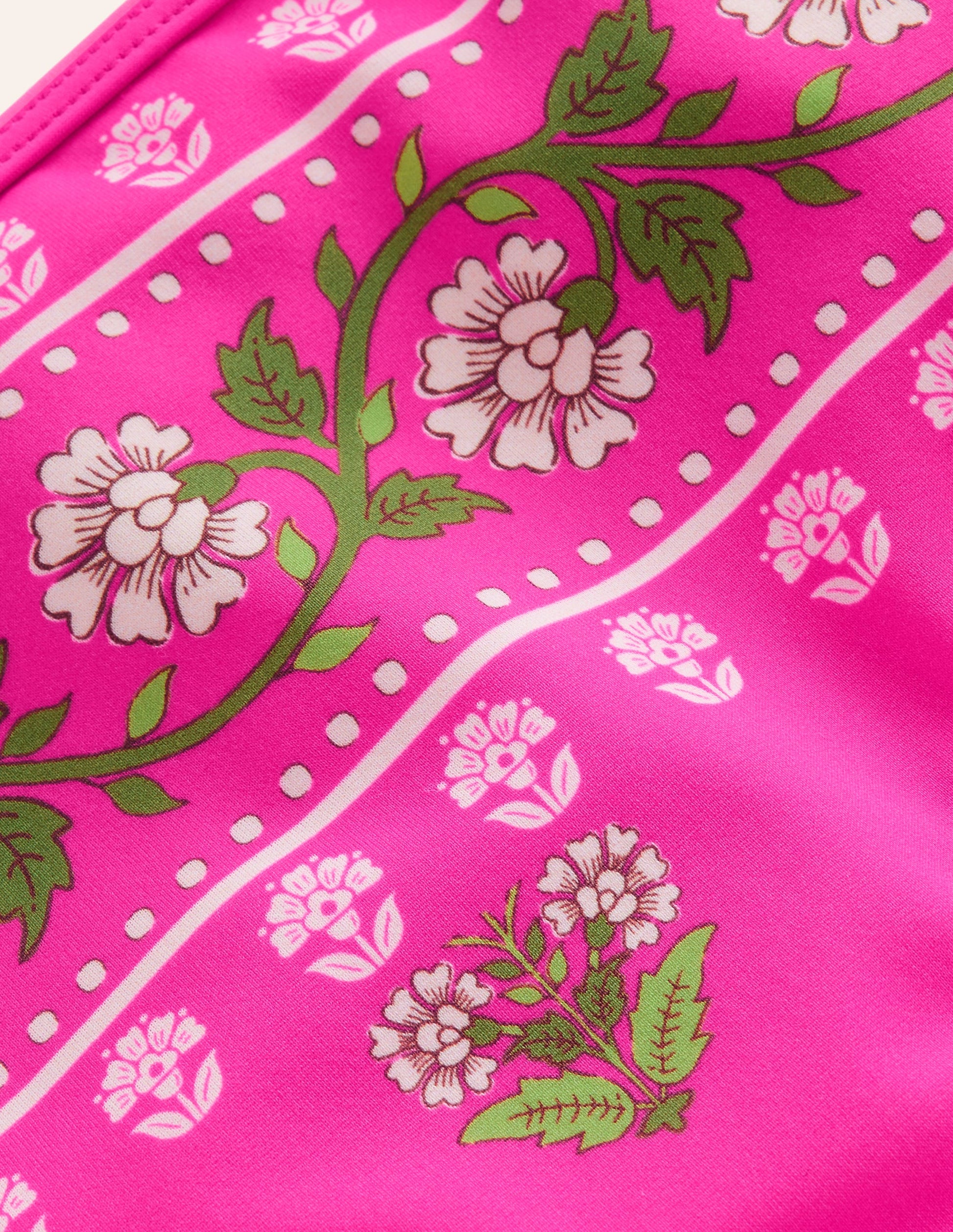 High Waisted Bikini Bottoms-Pink Small Woodblock-3