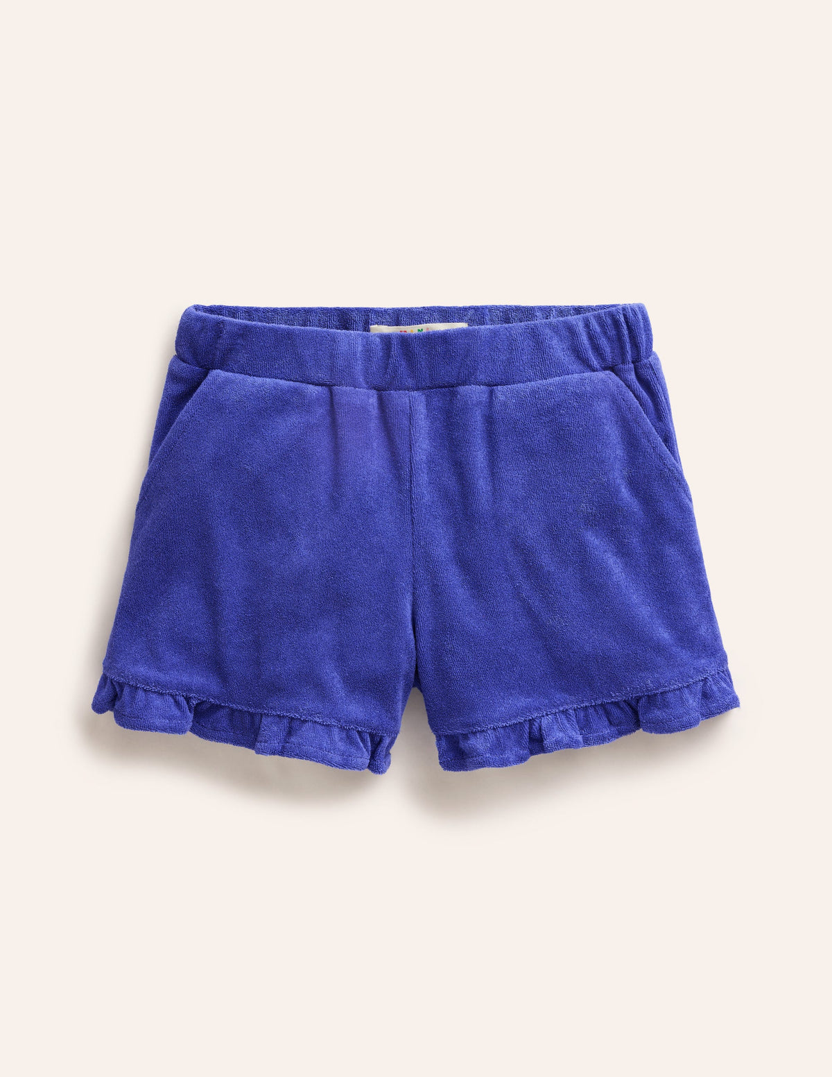 Frill Hem Towelling Shorts-Wisteria Blue - Image 1