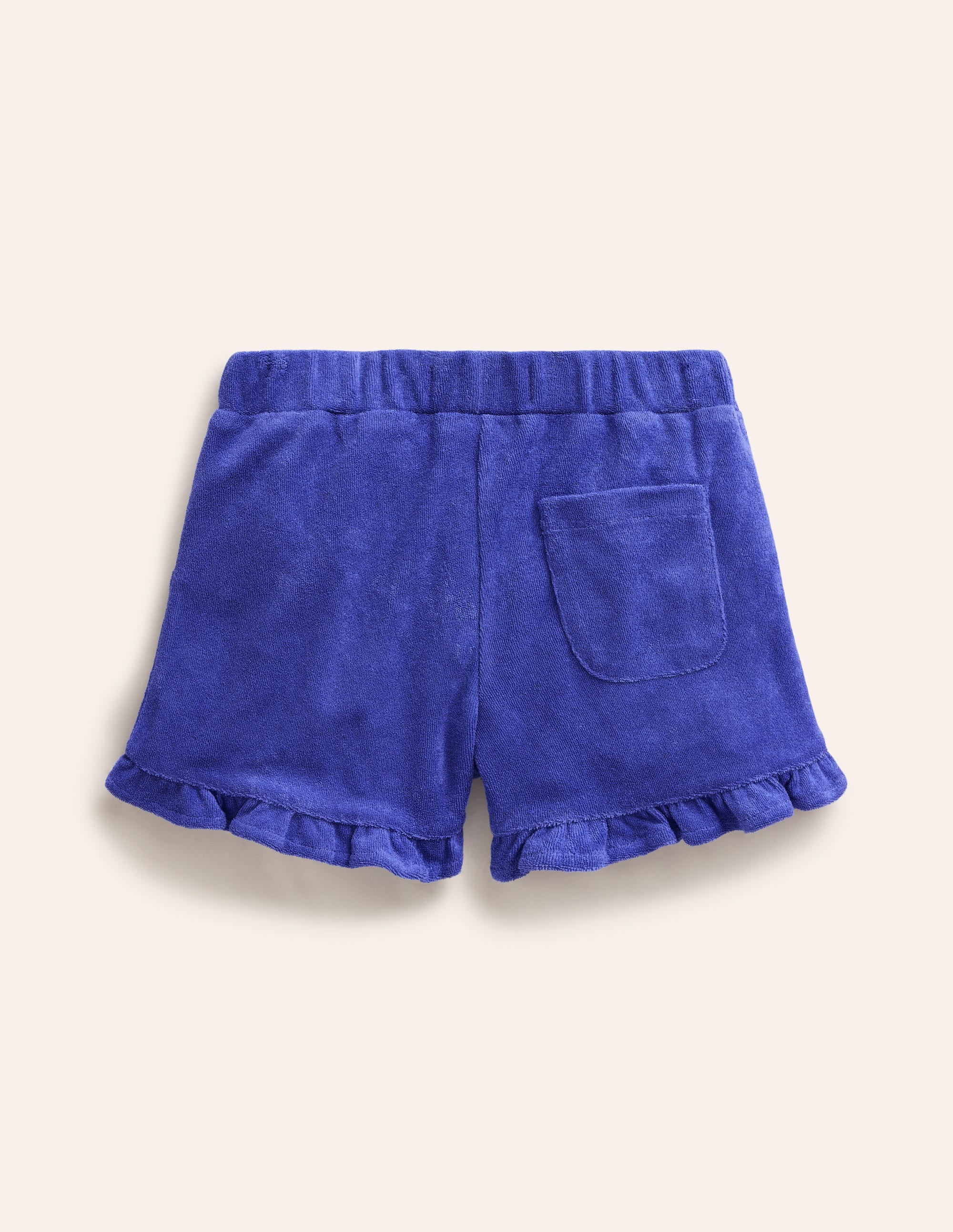 Frill Hem Towelling Shorts-Wisteria Blue - Image 2