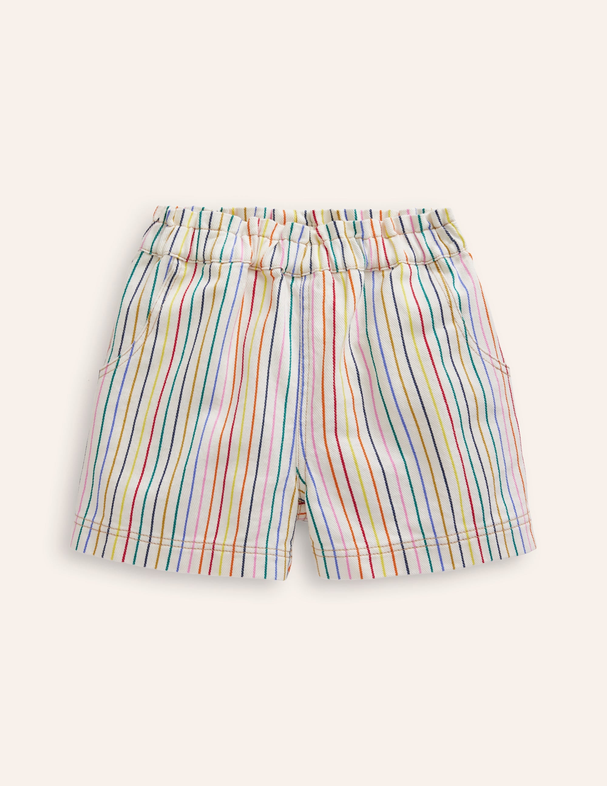 Pull-on Shorts-Ivory Multi Stripe - Image 1